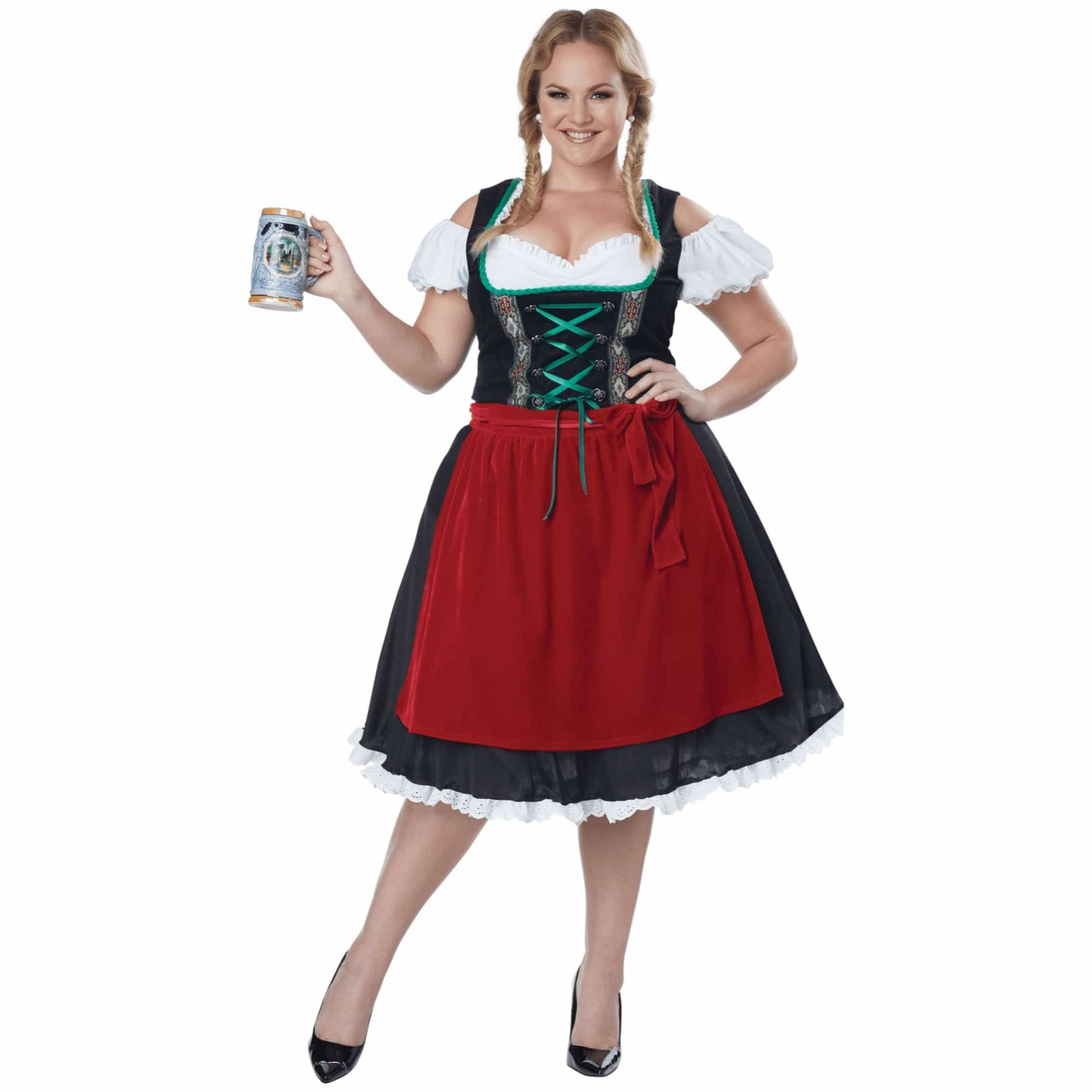Oktoberfest Fraulein Beer Maid Gretchen German Heidi Womens Costume Plus
