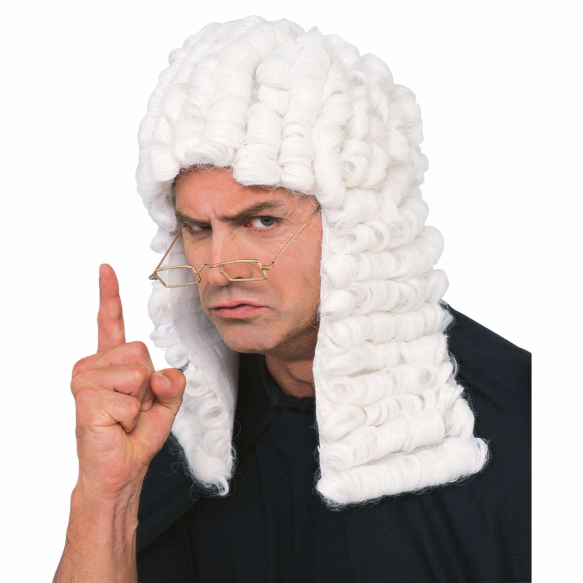 Legal Historical Lawyer Barrister Judge Men Costume Wig