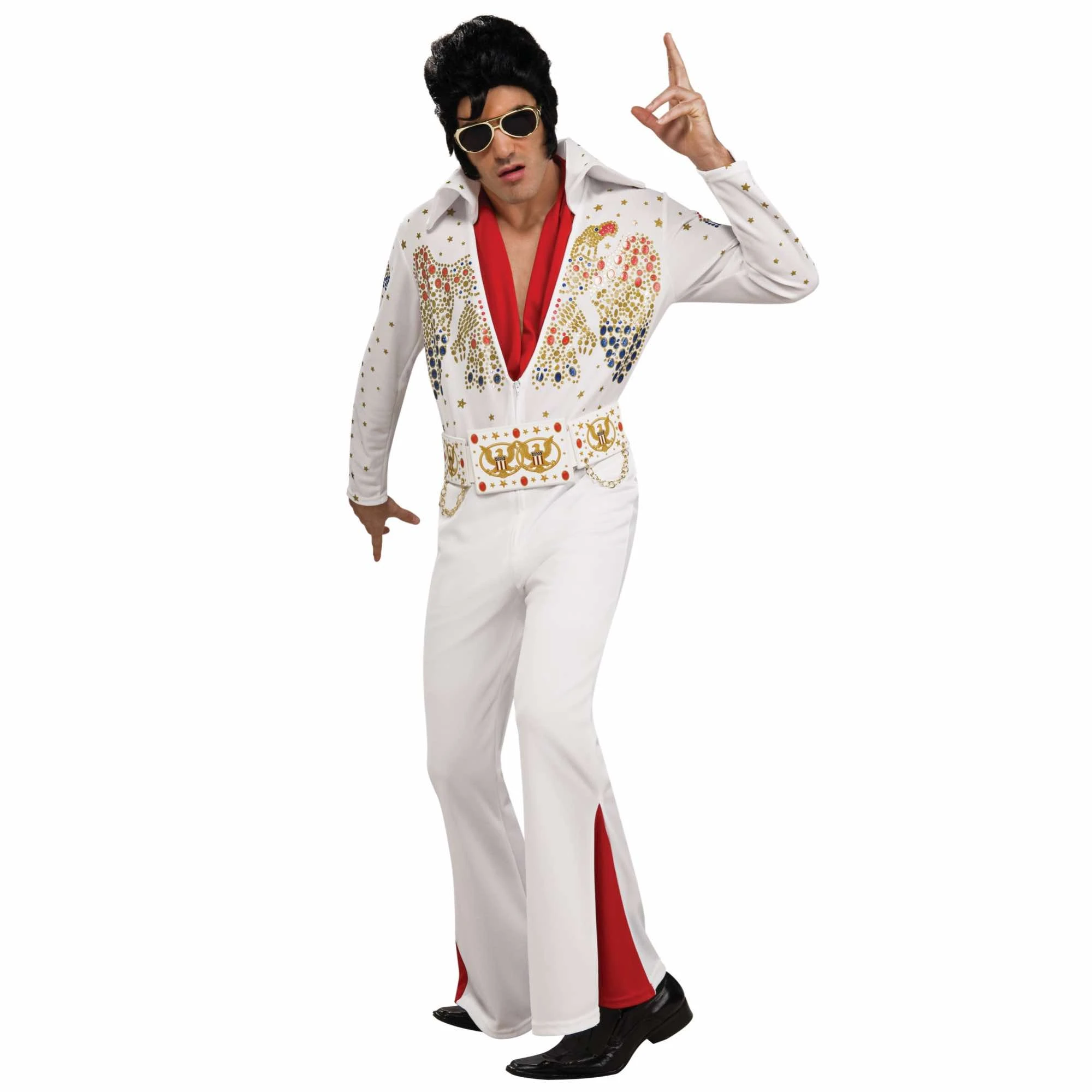 Elvis 1950s King of Rock n Roll Deluxe Eagle Jumpsuit Men Costume