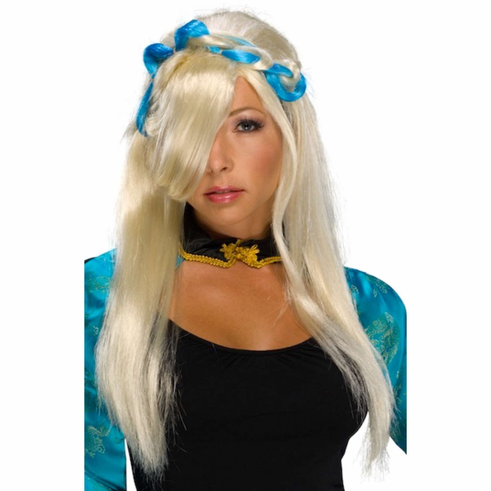 Asian New Rave Cyber Cosplay Ninja Japanese Warior Women Costume Wig