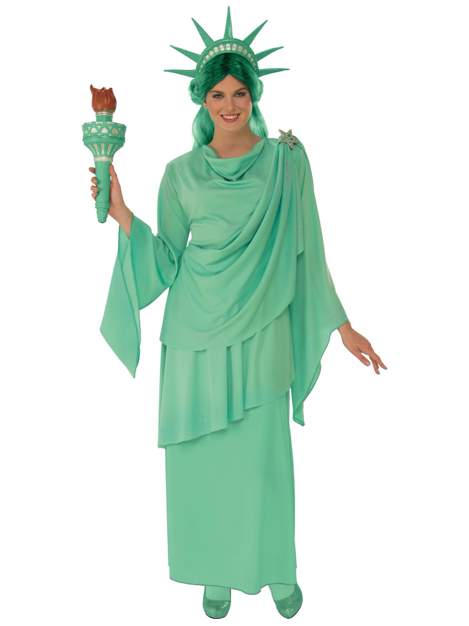 Classic Liberty USA American Patriotic Statue Independence Day Womens Costume