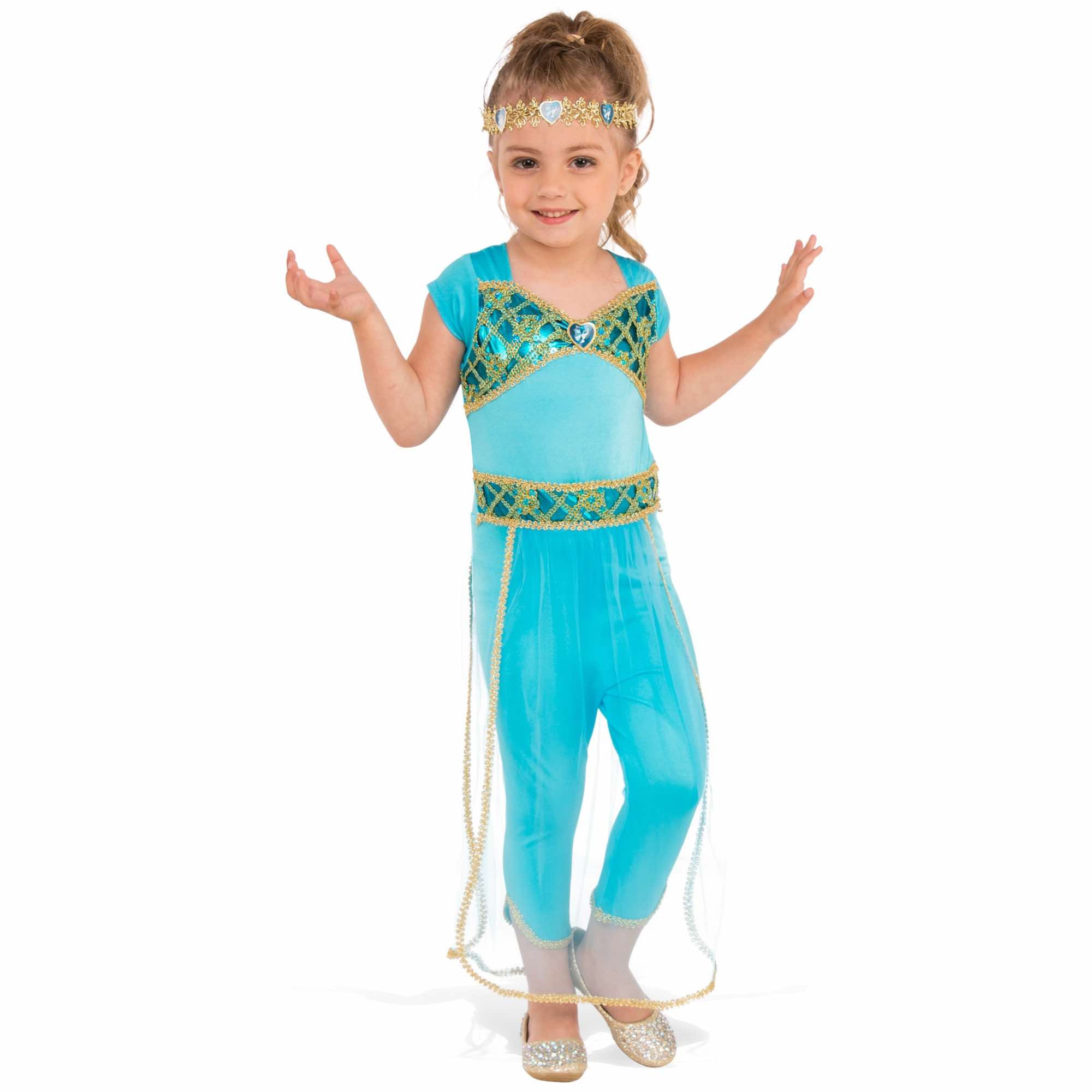 Arabian Princess Jasmine Genie Arab Harem Aladdin Book Week Girls Costume