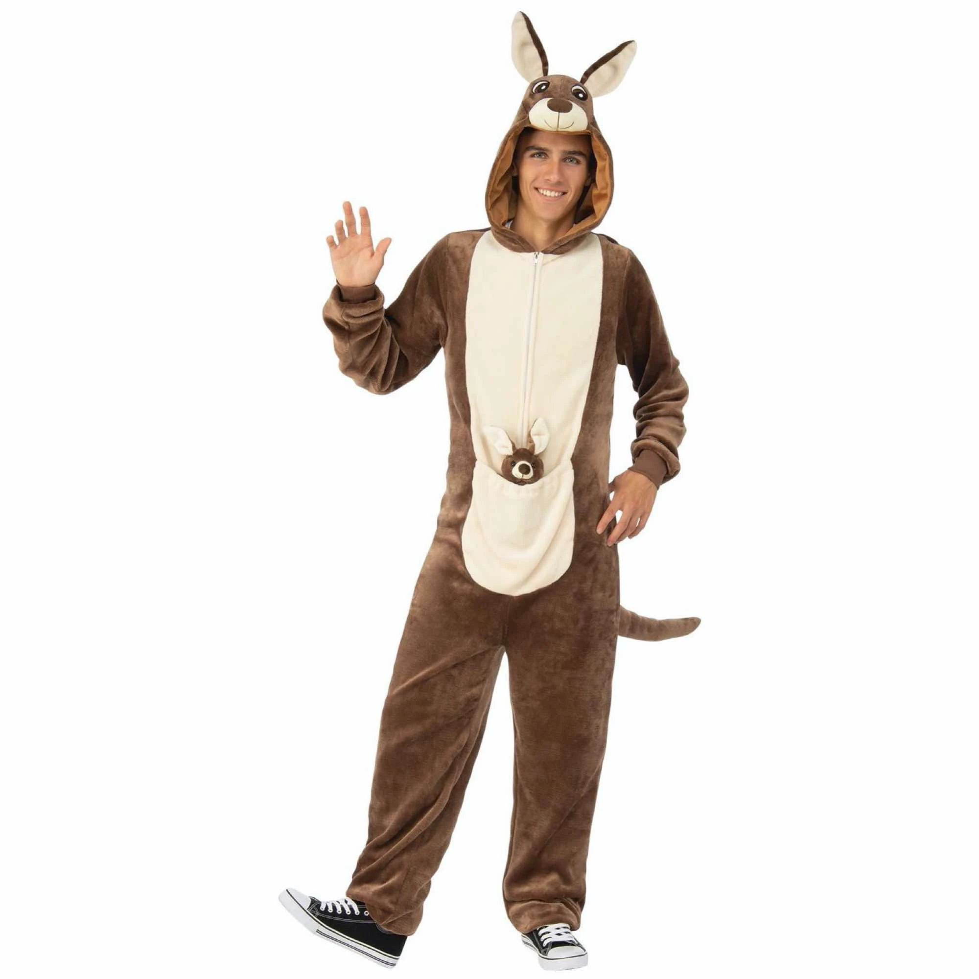 Kangaroo Comfywear One Piece Jumpsuit Wild Animal Zoo Unisex Mens Costume L/XL
