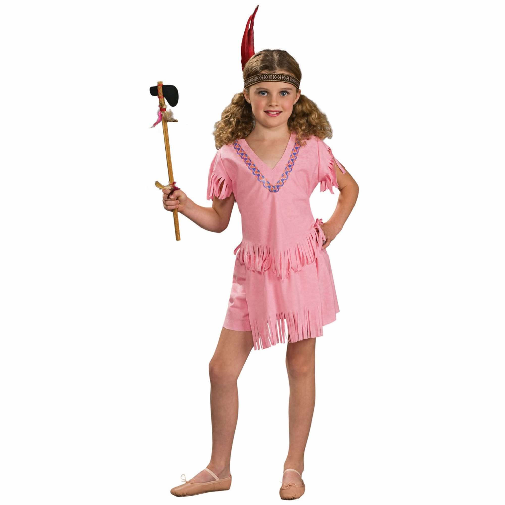 Indian Girl Pink Native American Pocahontas Western Book Week Girls Costume