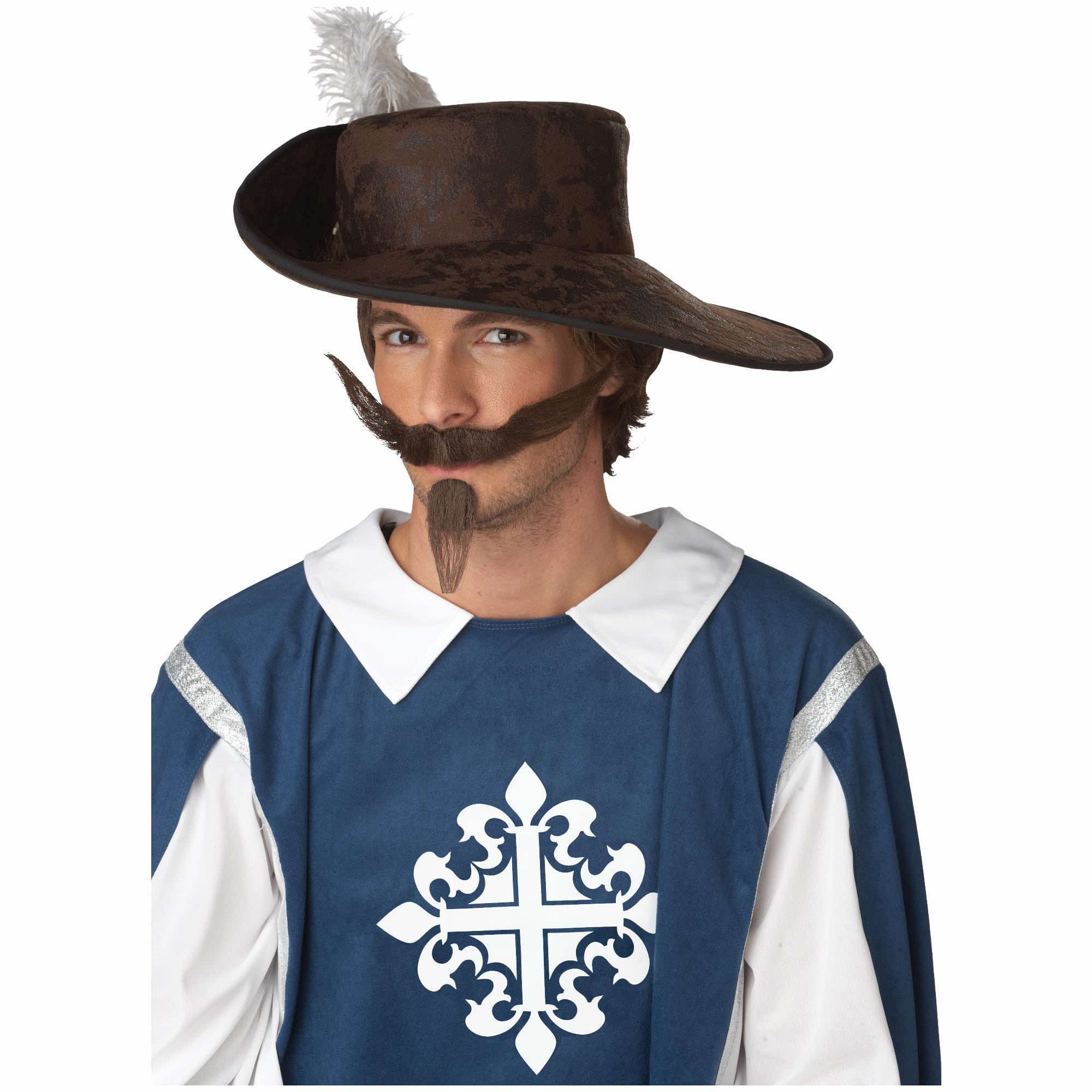 The Dandy Musketeer Mens Brown Moustache Set