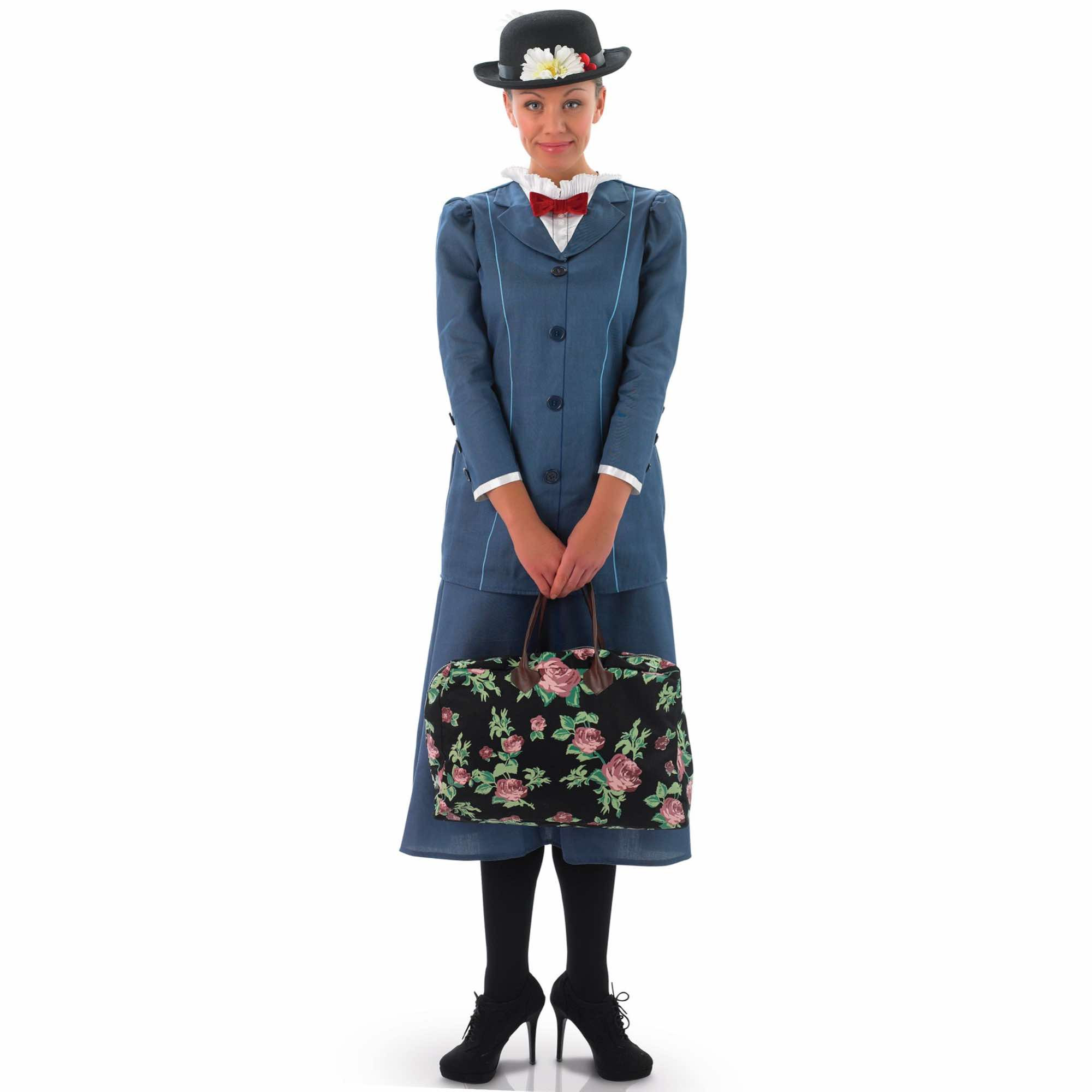 Mary Poppins Disney 1920s Magical Nanny English Olden Day Womens Costume