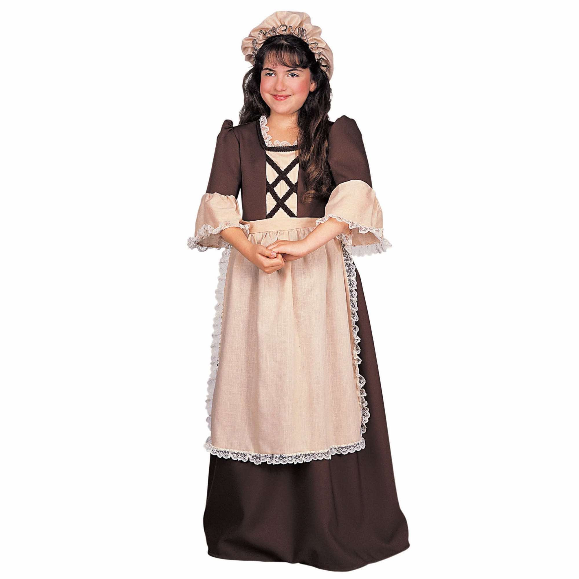 Colonial Girl Victorian Pilgrim Pioneer Olden Day Book Week Child Girls Costume