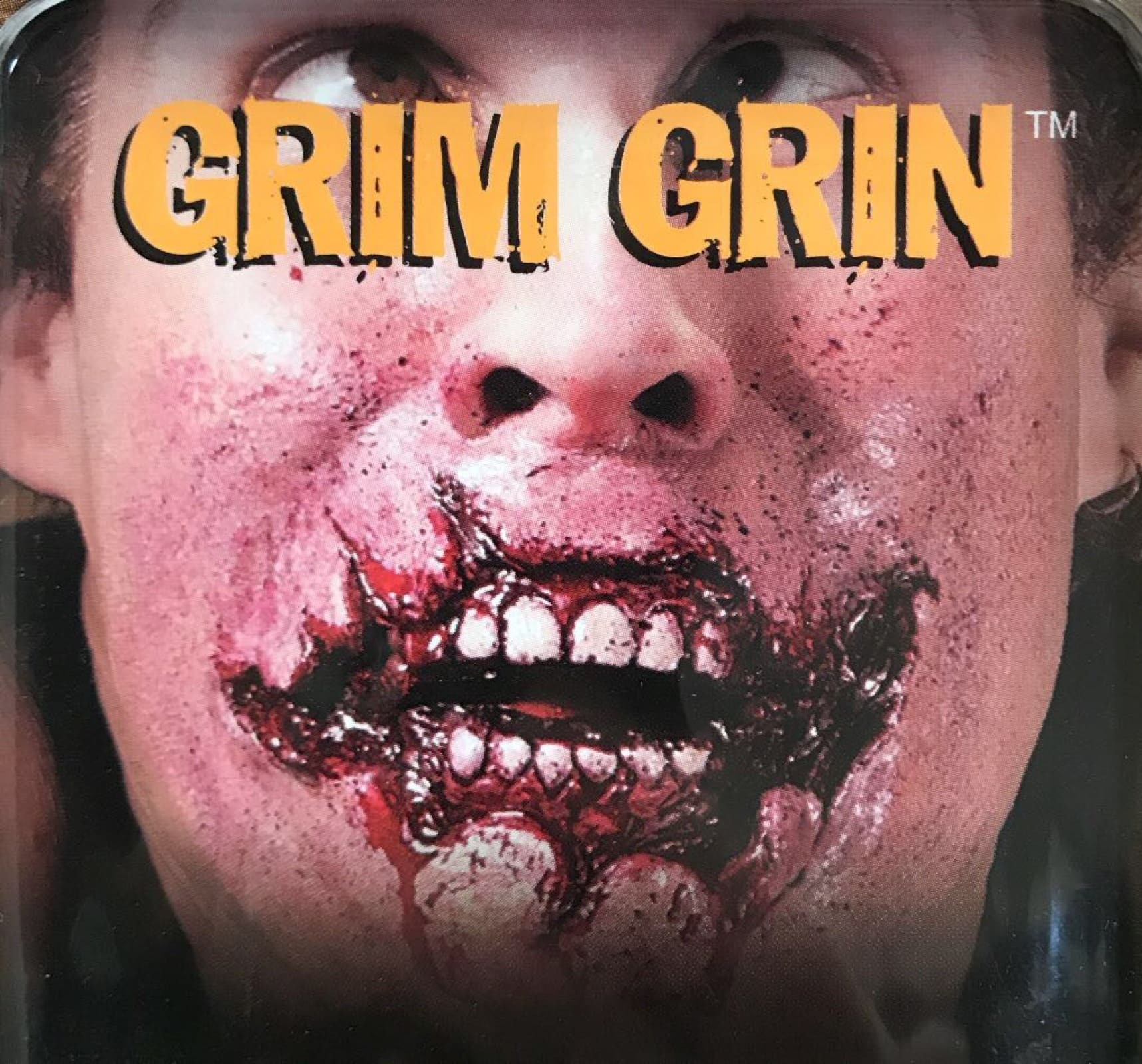 Grim Grin Zombie Horror Ghoul Injury Halloween Mens Costume Prosthetic