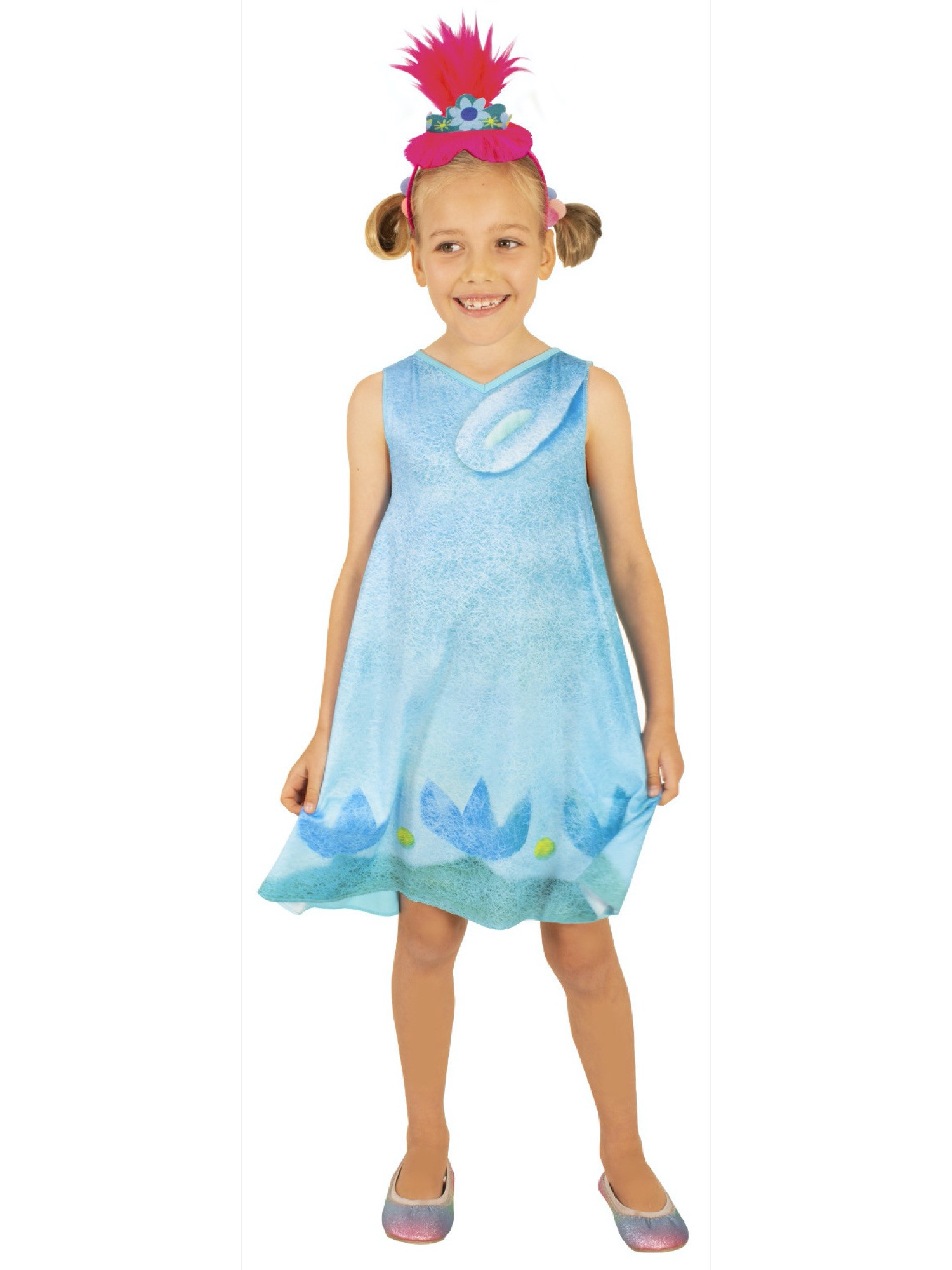 Queen Poppy Pop Tribe Trolls World Tour Movie Book Week Child Girls Costume 4-6