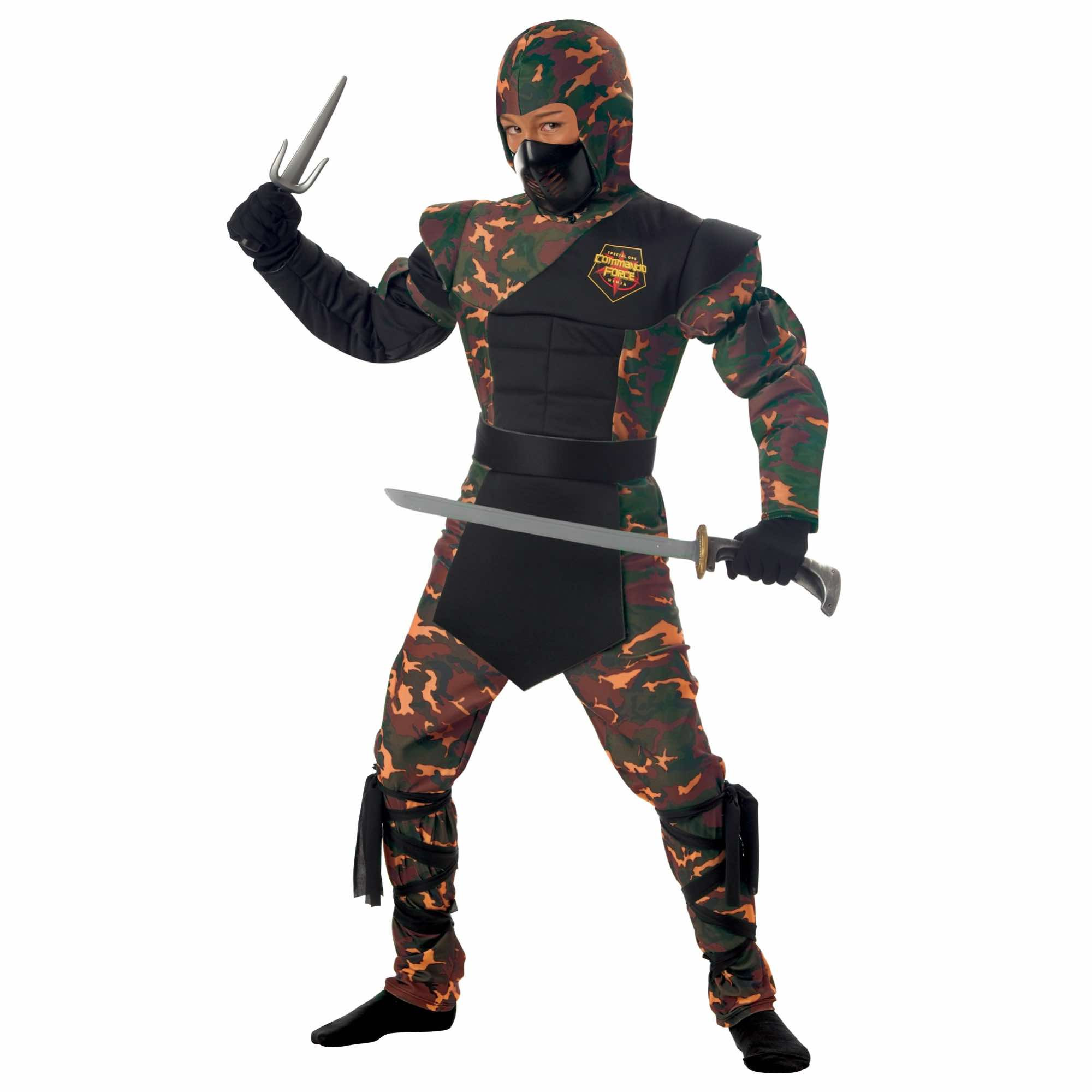 Special Ops Ninja Stealth Japanese Warrior Camo Military Karate Boys Costume