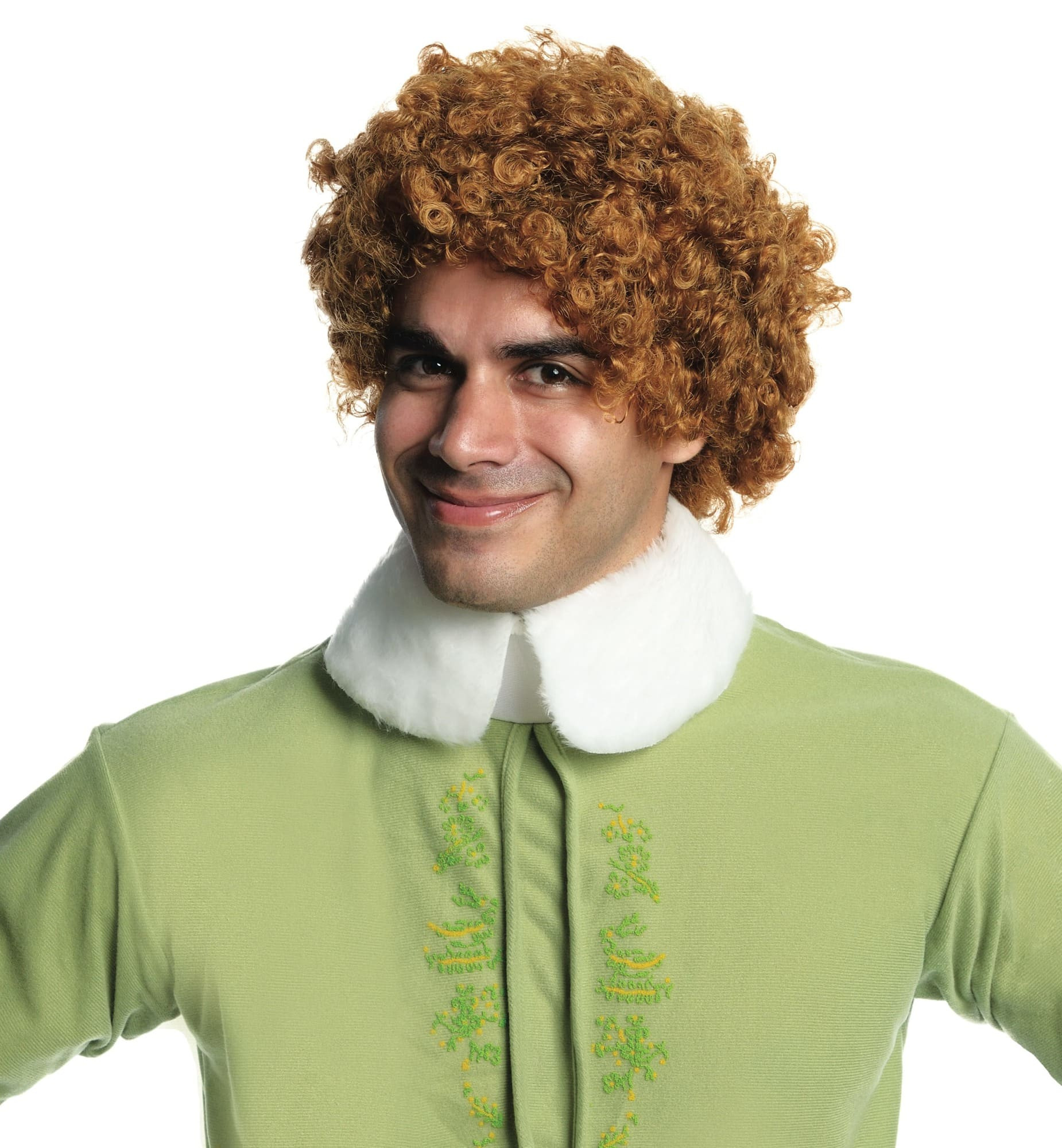 Buddy The Elf Santa Helper Christmas Blonde Curly Afro Fro Mens Costume Wig