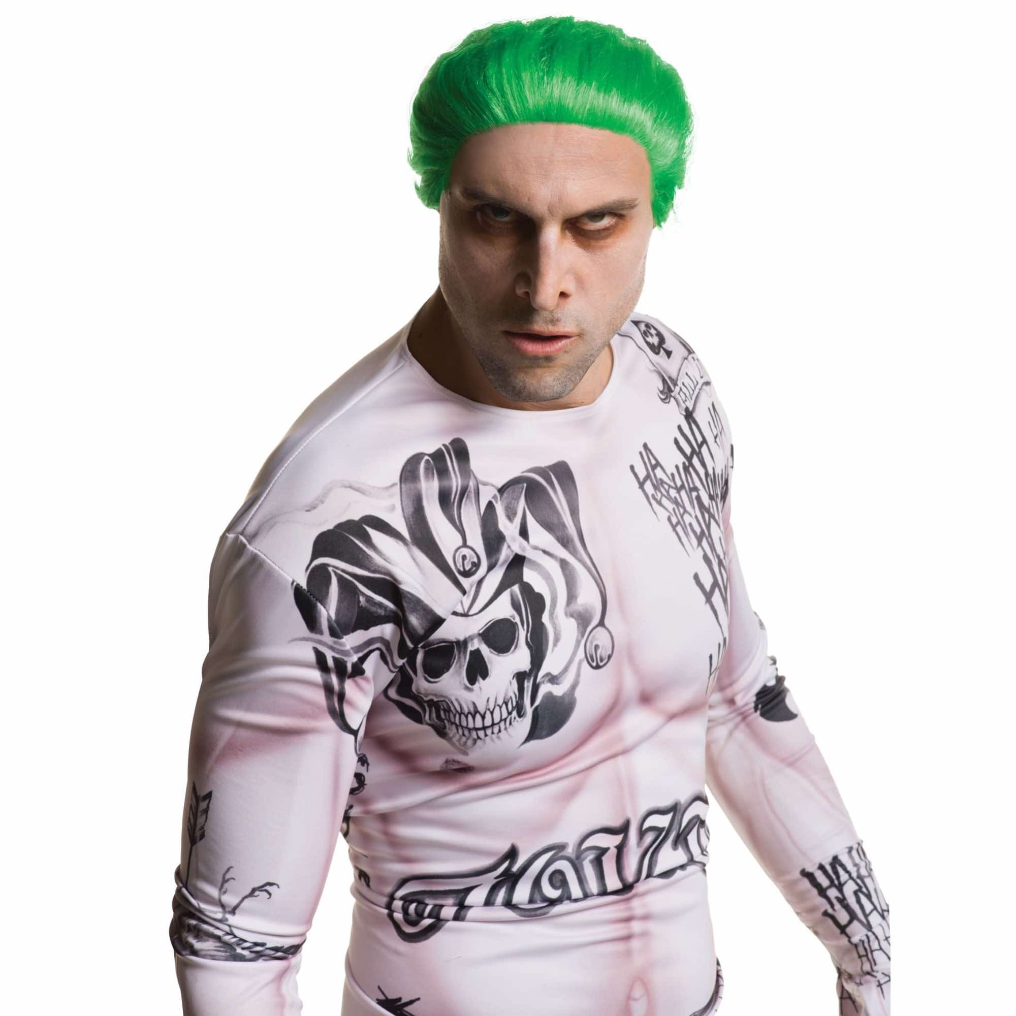 The Joker Suicide Squad Supervillain Green Hair Comic Con Men Costume Wig