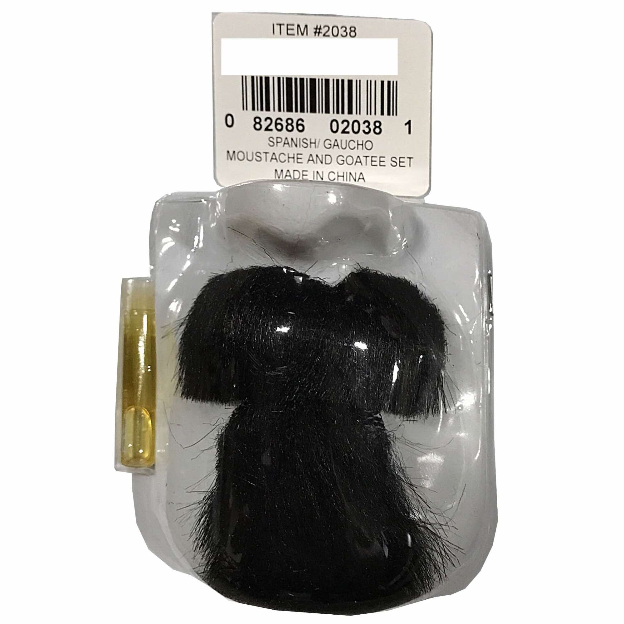 Spanish Gaucho Mexican Bandit Gangster Men Costume Black Moustache Goatee Set