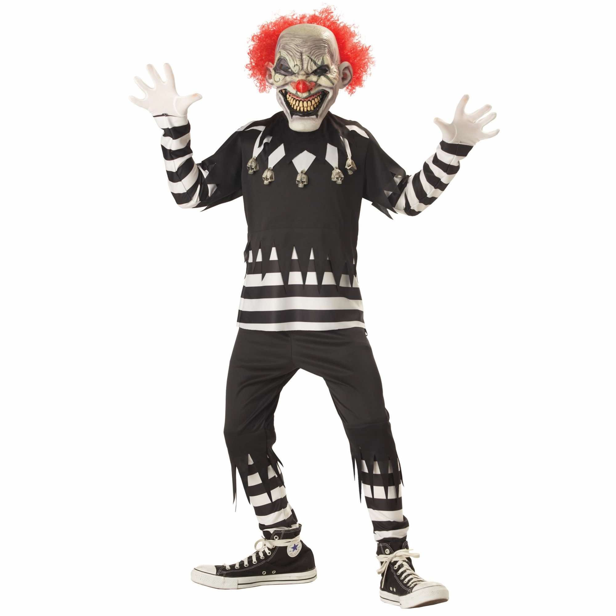 Creepy Clown Horror Joker Evil Demon Sinister Halloween Boys Costume