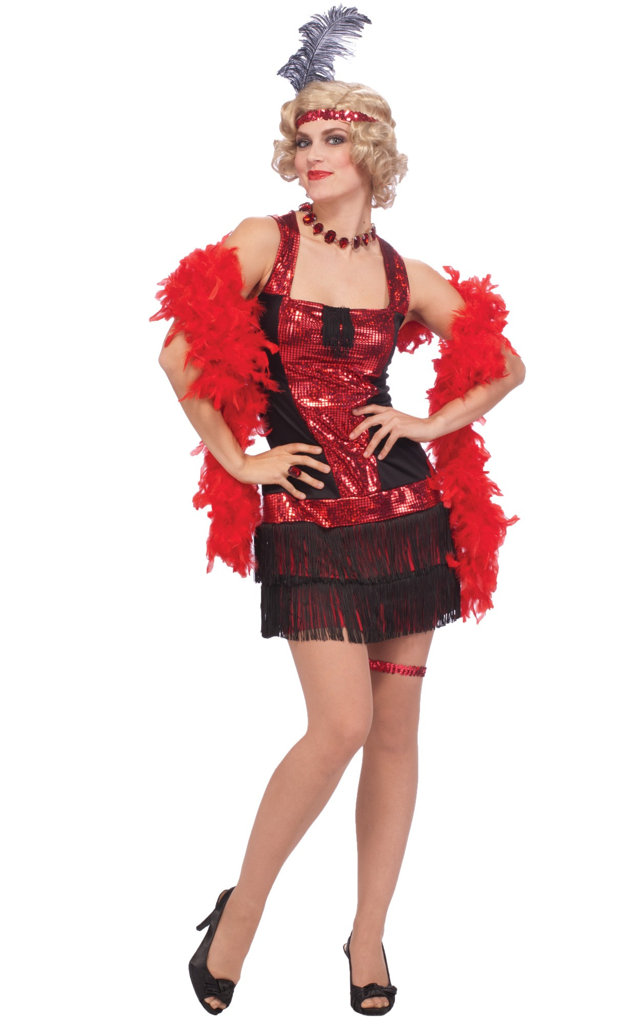 Speakeasy Flapper 20s Red Sequin Charleston Women Costume