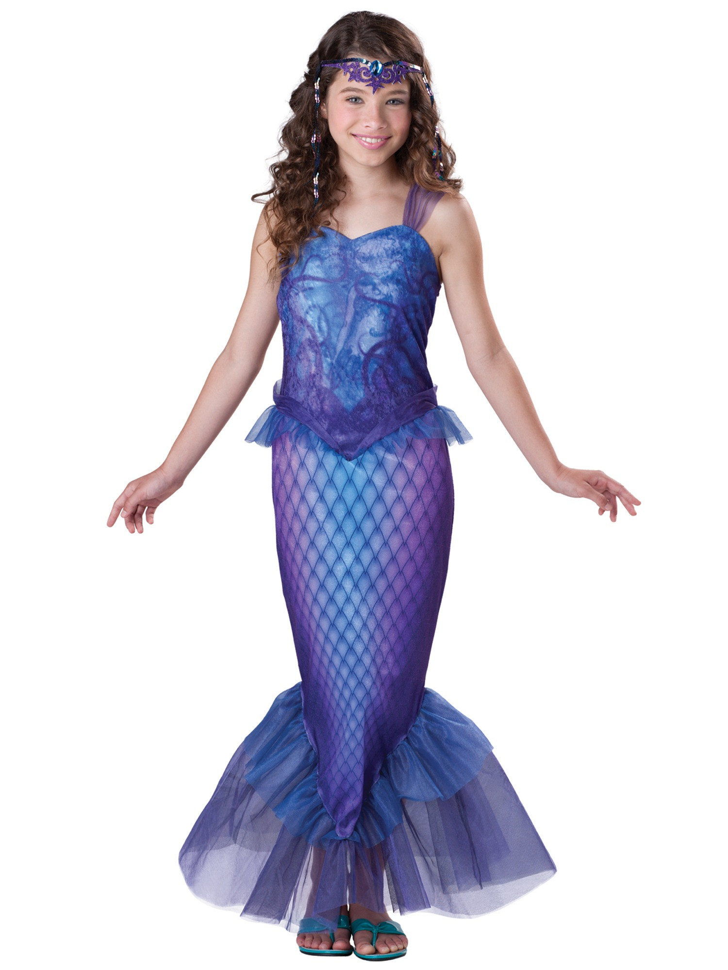 Mysterious Mermaid Princess Ariel Sea Goddess Fairytale Tween Girls Costume