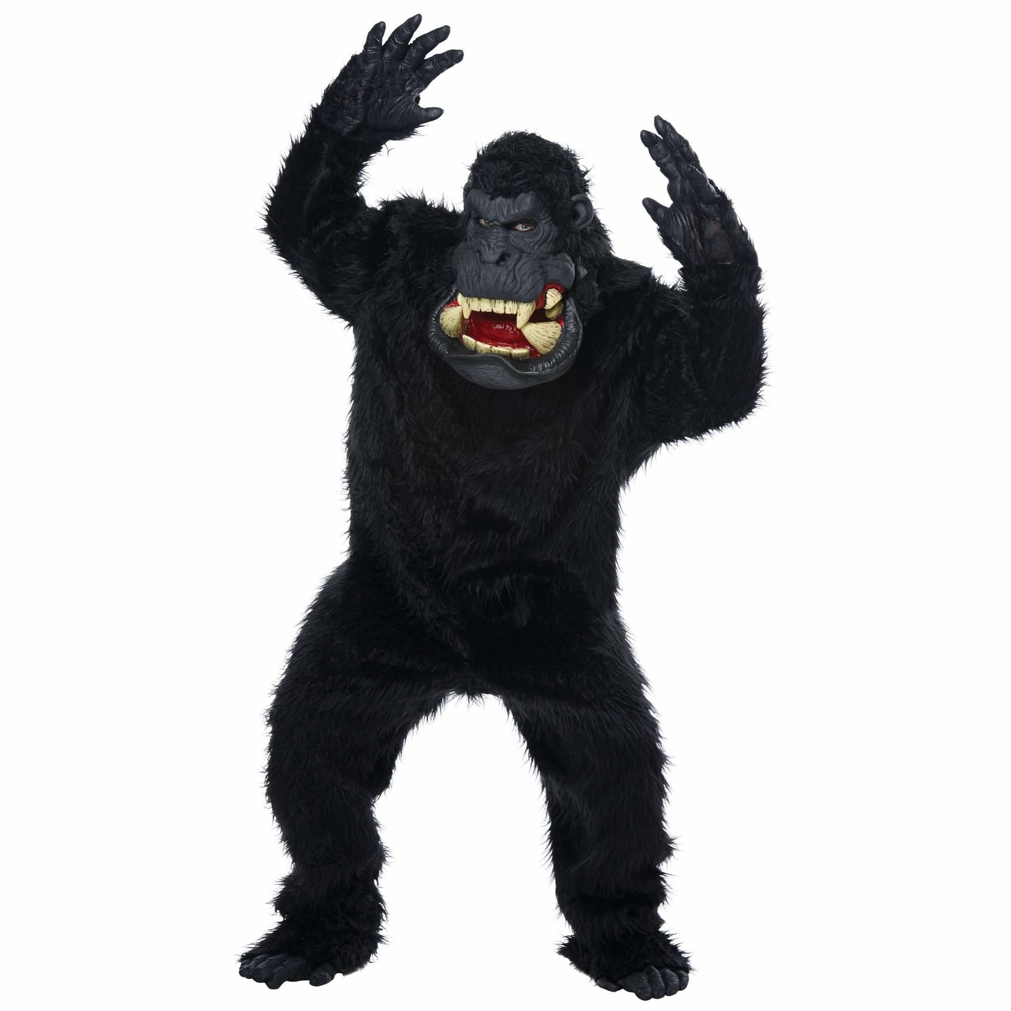 Goin' Bananas Gorilla King Kong Apes Animal Monkey Mens Costume & Big Mouth Mask