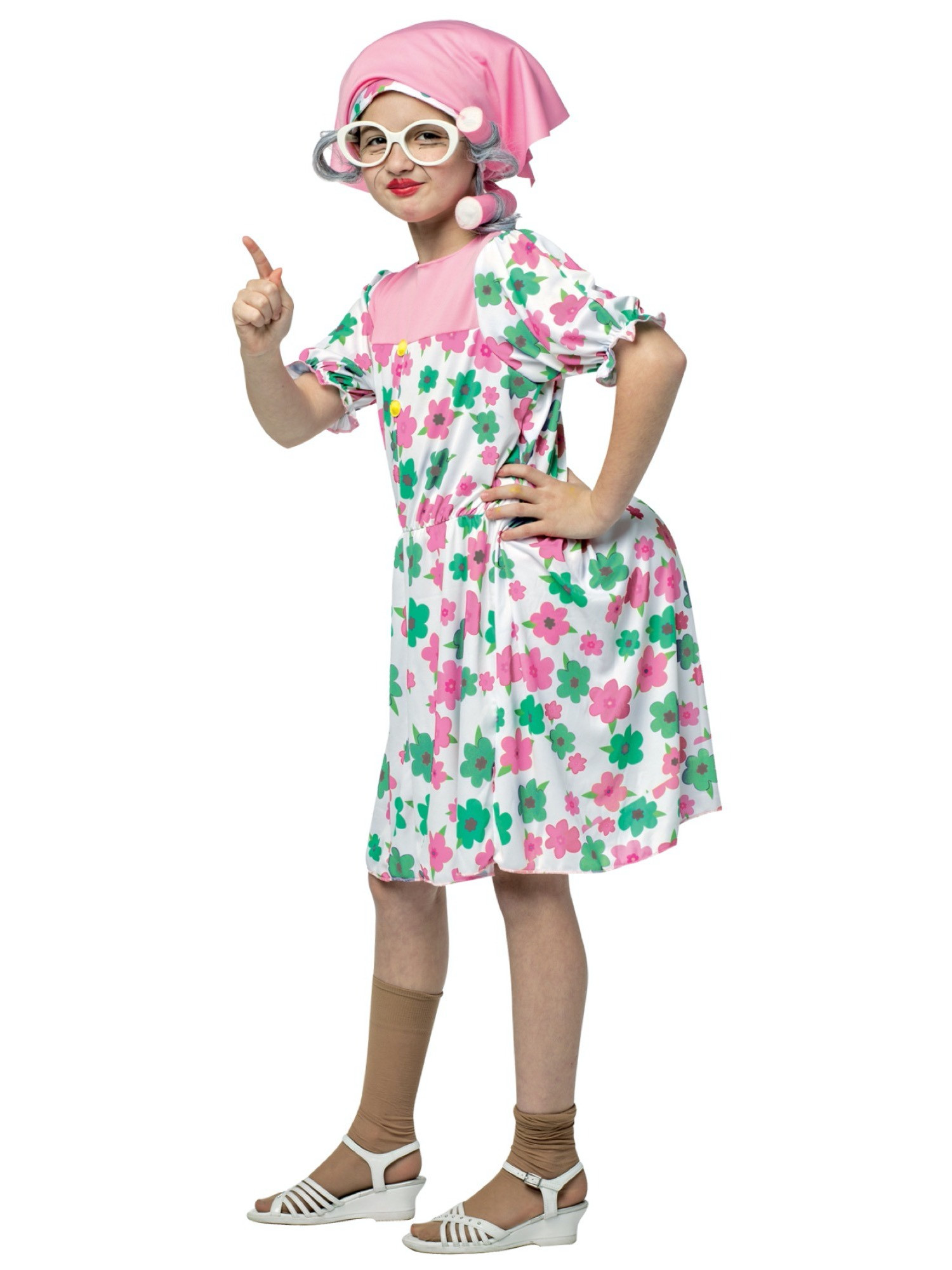 Granny Old Women Grandmother Prep 100 Days of School Book Week Girls Costume