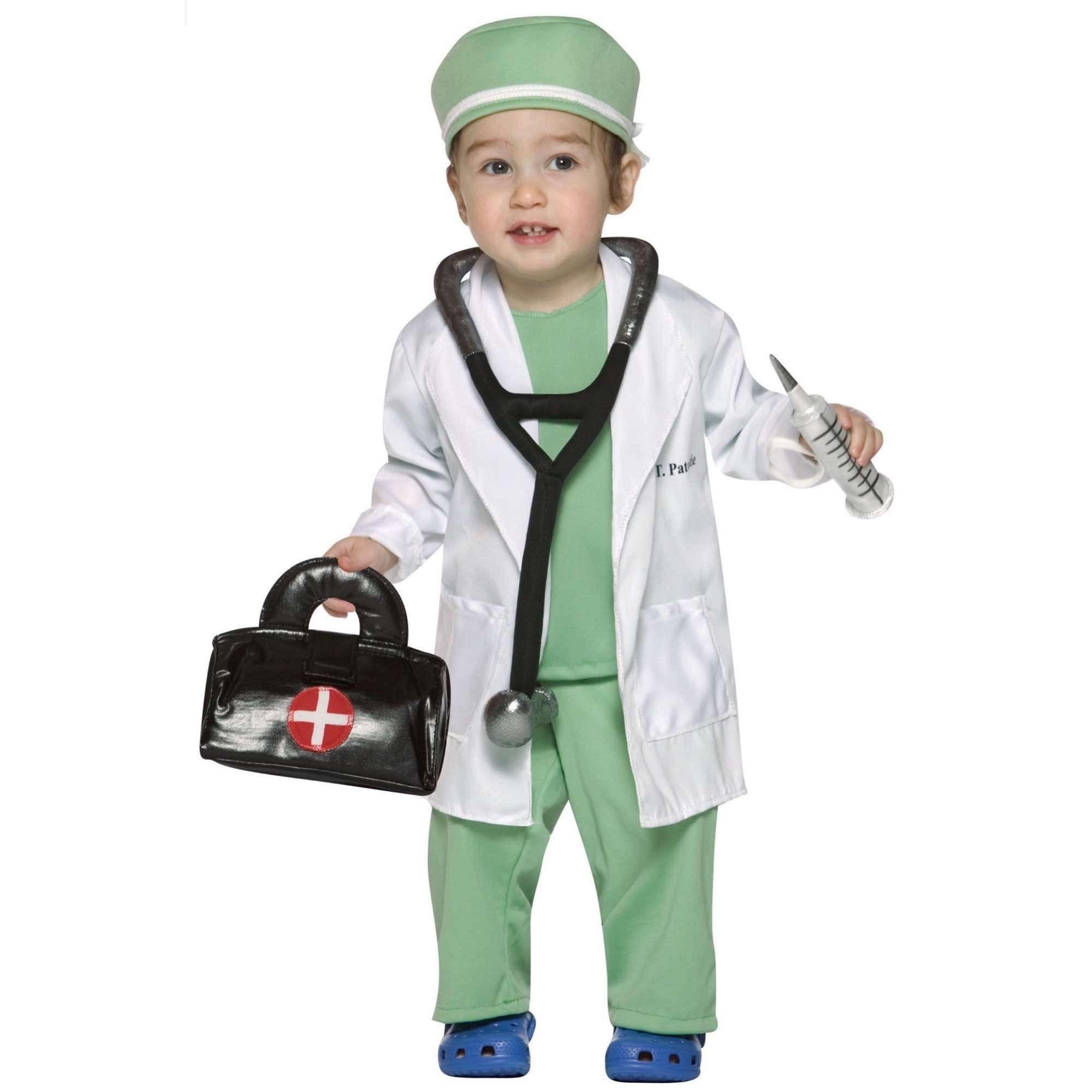 Doctor Scrub Lab Coat Stethoscope Book Week Toddler Unisex Boys Costume 18-24M