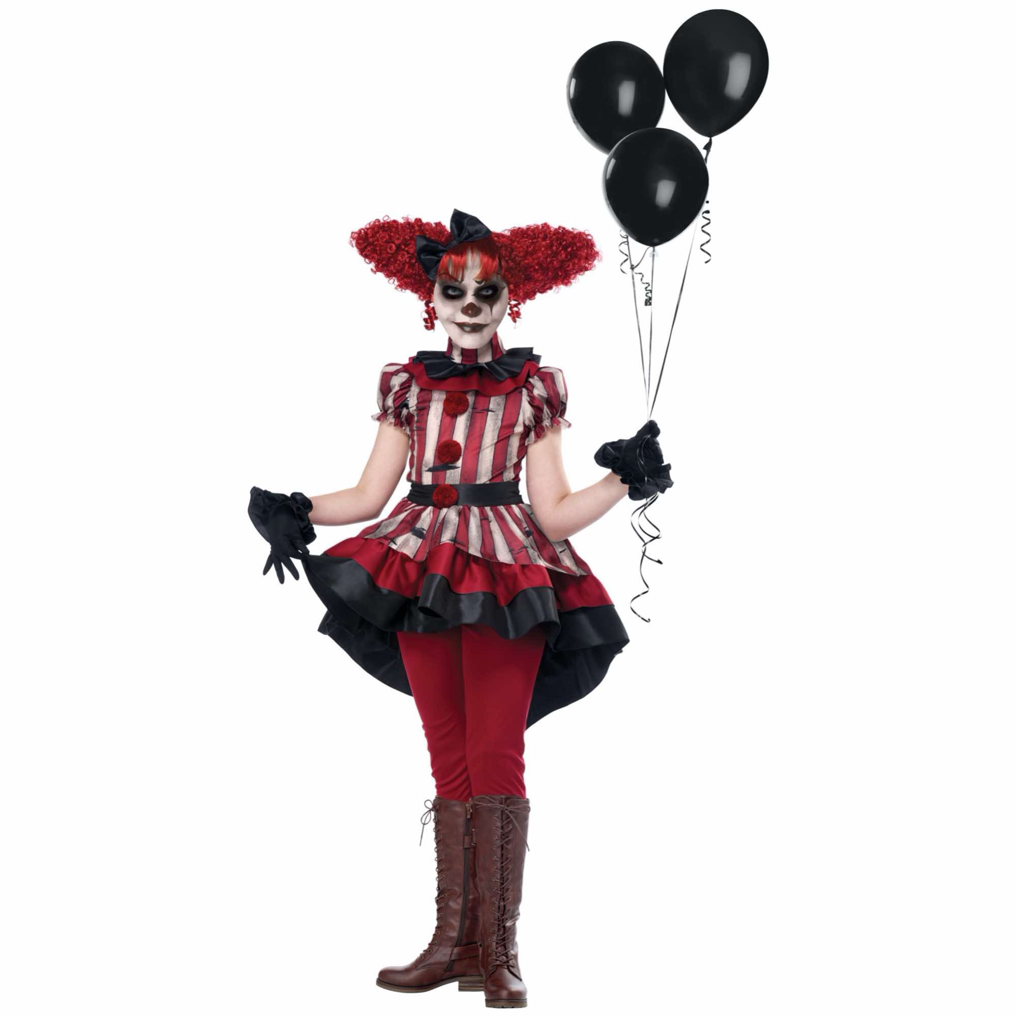 Wicked Klown Horror Clown Evil Jester Pennywise Halloween Child Girls Costume