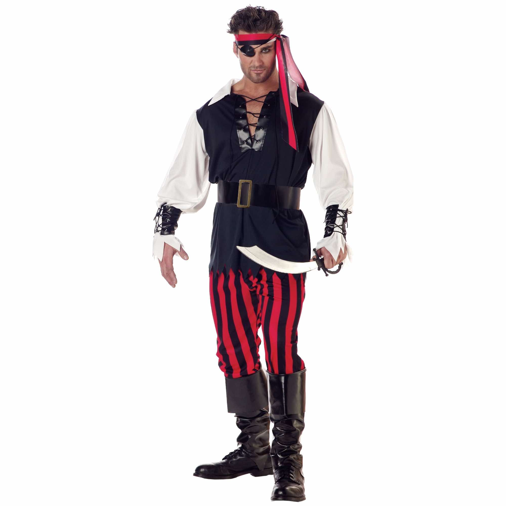 Cutthroat Pirate of Caribbean Captain Buccaneer Book Week Adult Mens Costume