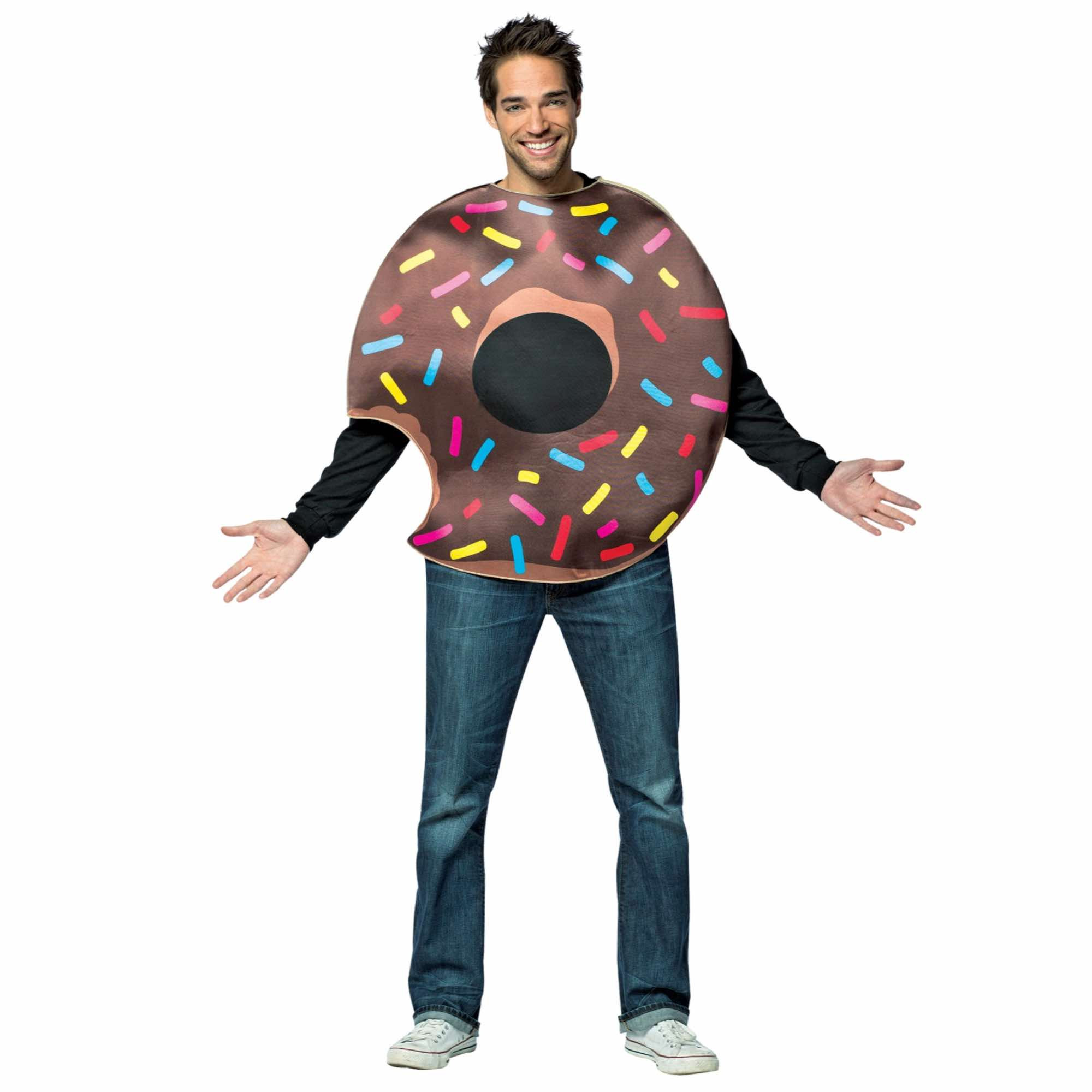 Chocolate Doughnut With Bite Sweet Treats Food Birthday Womens Mens Costume OS