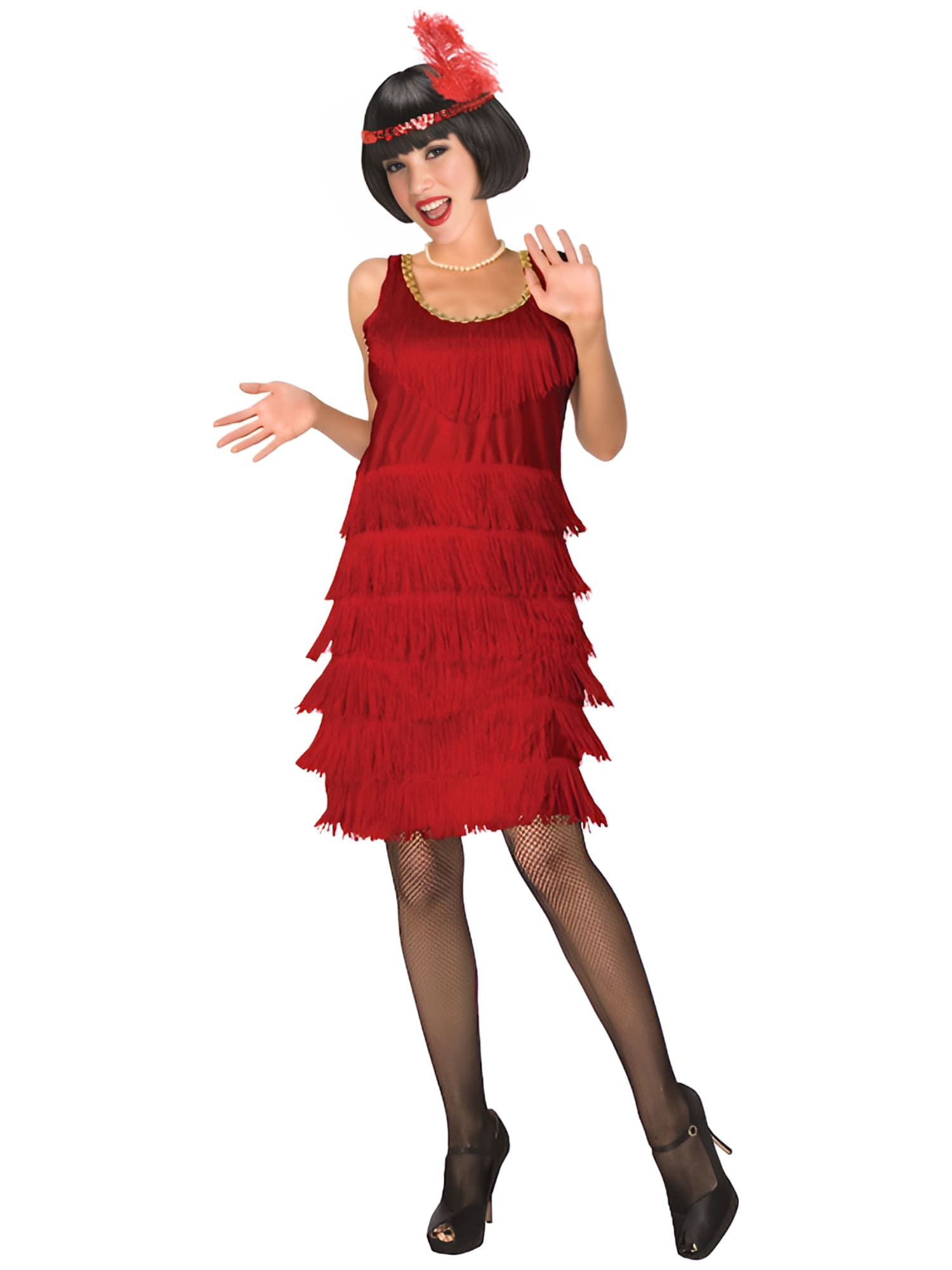 Flapper Red 20s Gangster Charleston Women Costume