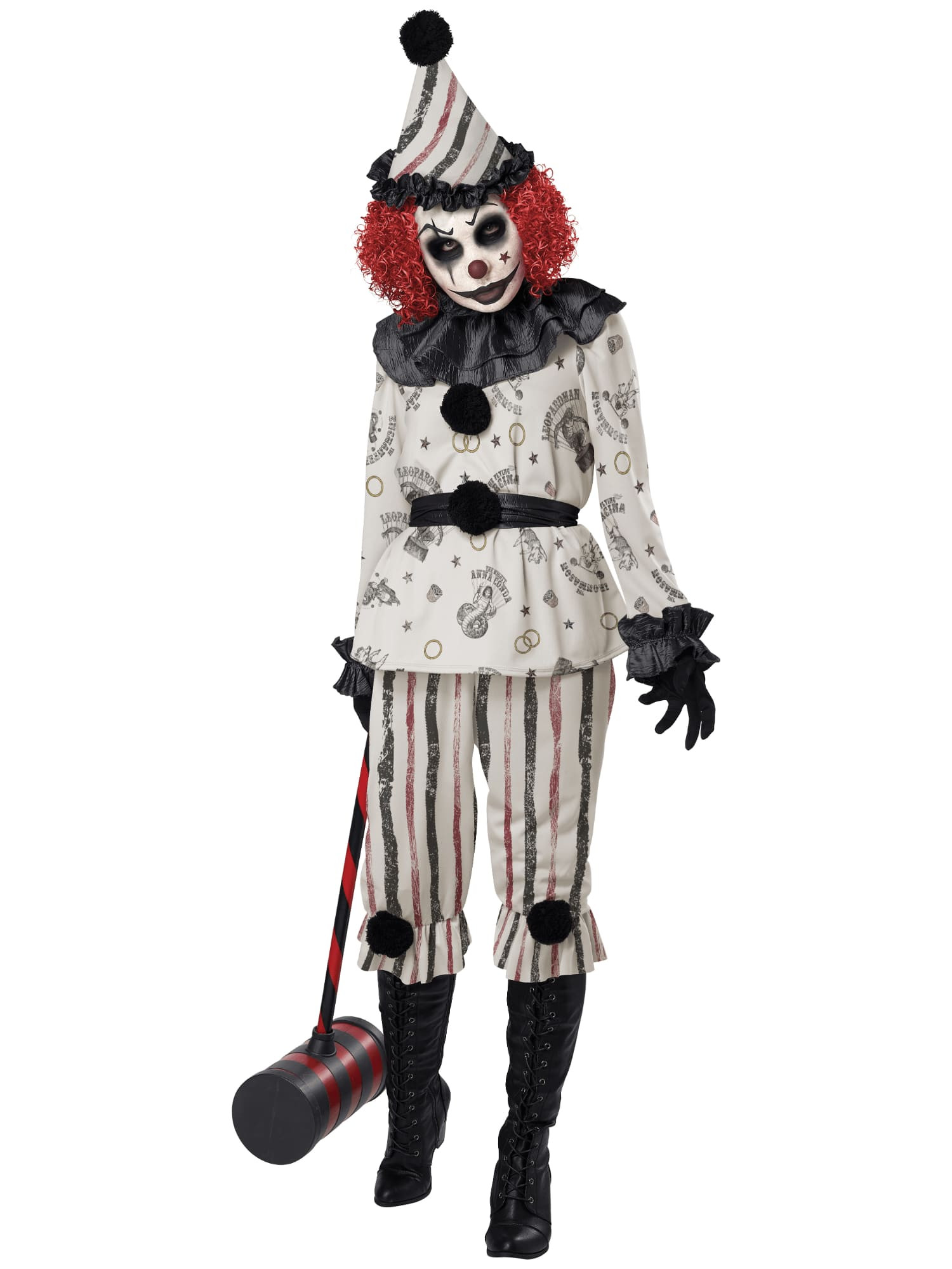 Vintage Creeper Clown Horror Circus Evil Scary Halloween Adult Womens Costume