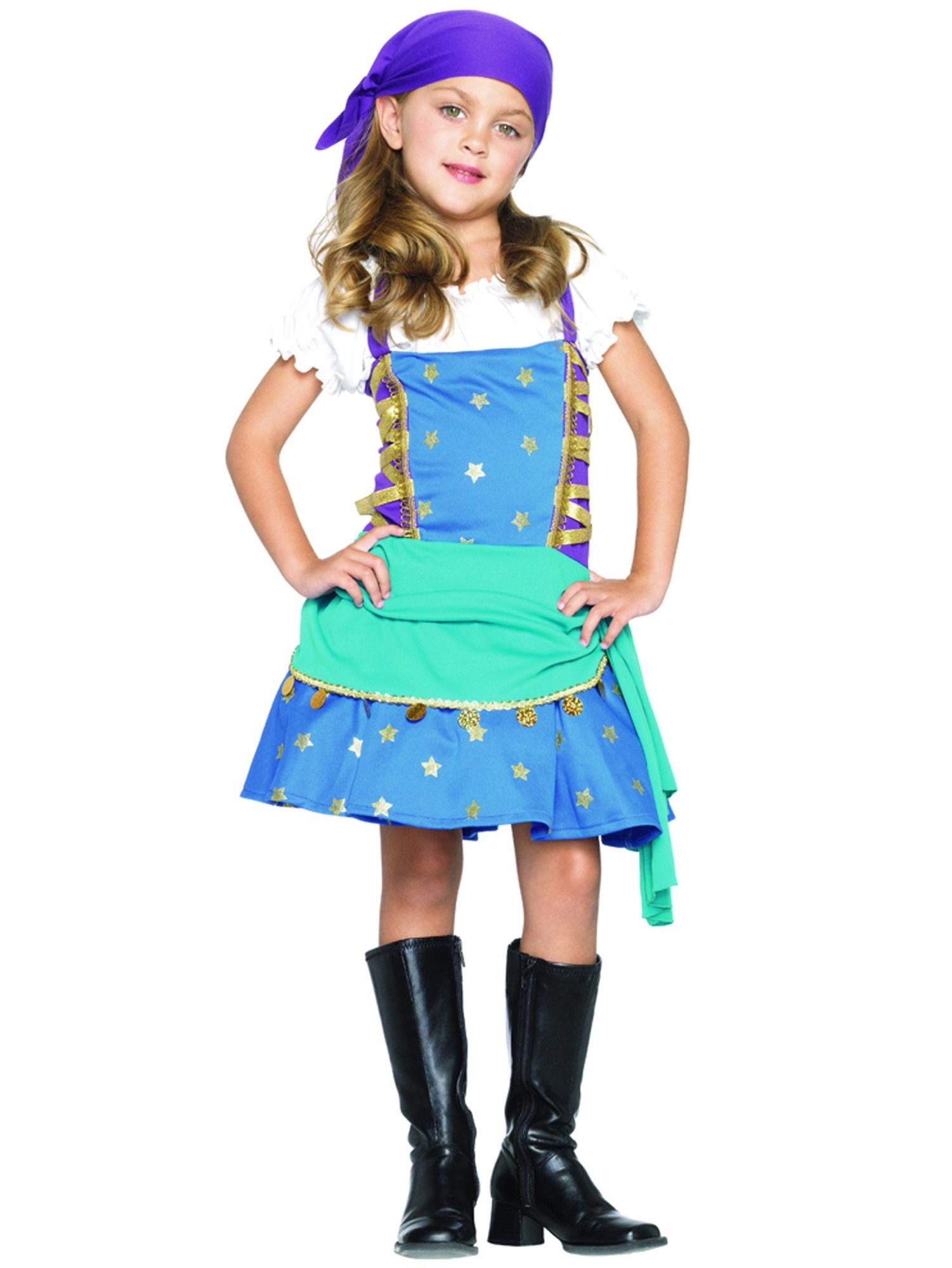 Gypsy Princess Fortune Teller Tarot Card Reader Storybook Girls Costume