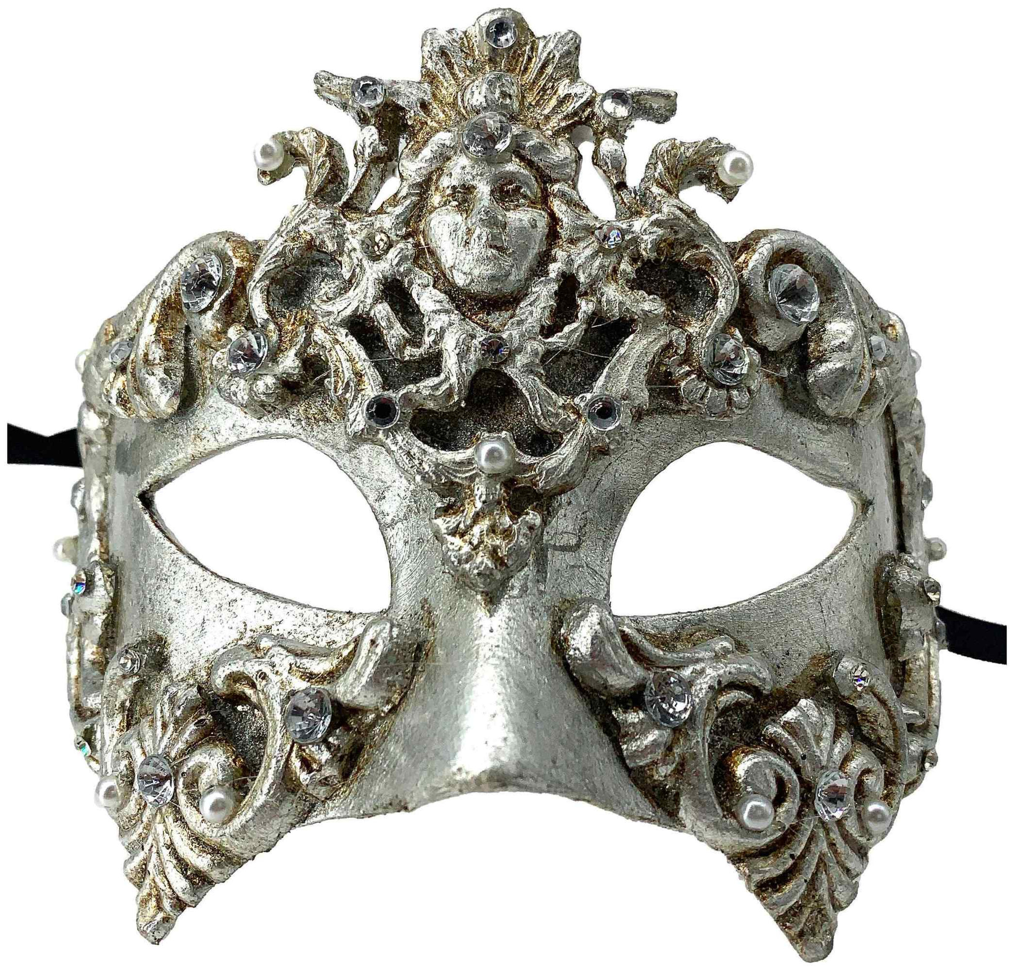 Colombina Barocco Dama Silver Venetian Italian Made Masquerade Womens Mens Mask