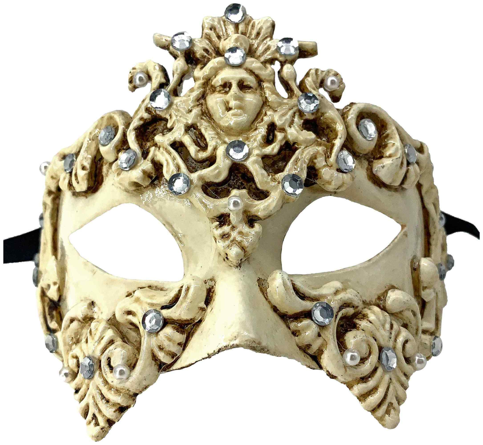 Colombina Barocco Dama White Venetian Italian Made Masquerade Womens Mens Mask