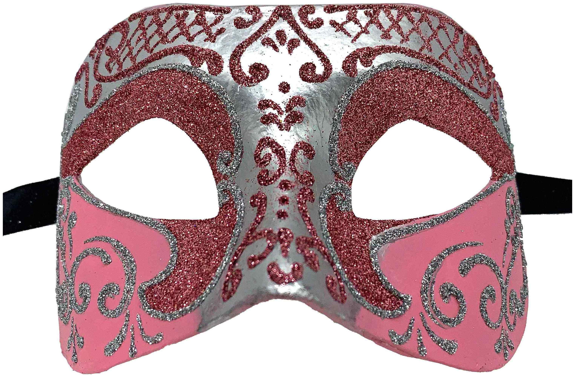Settecento Brill Silver Pink Venetian Italian Made Masquerade Womens Mask