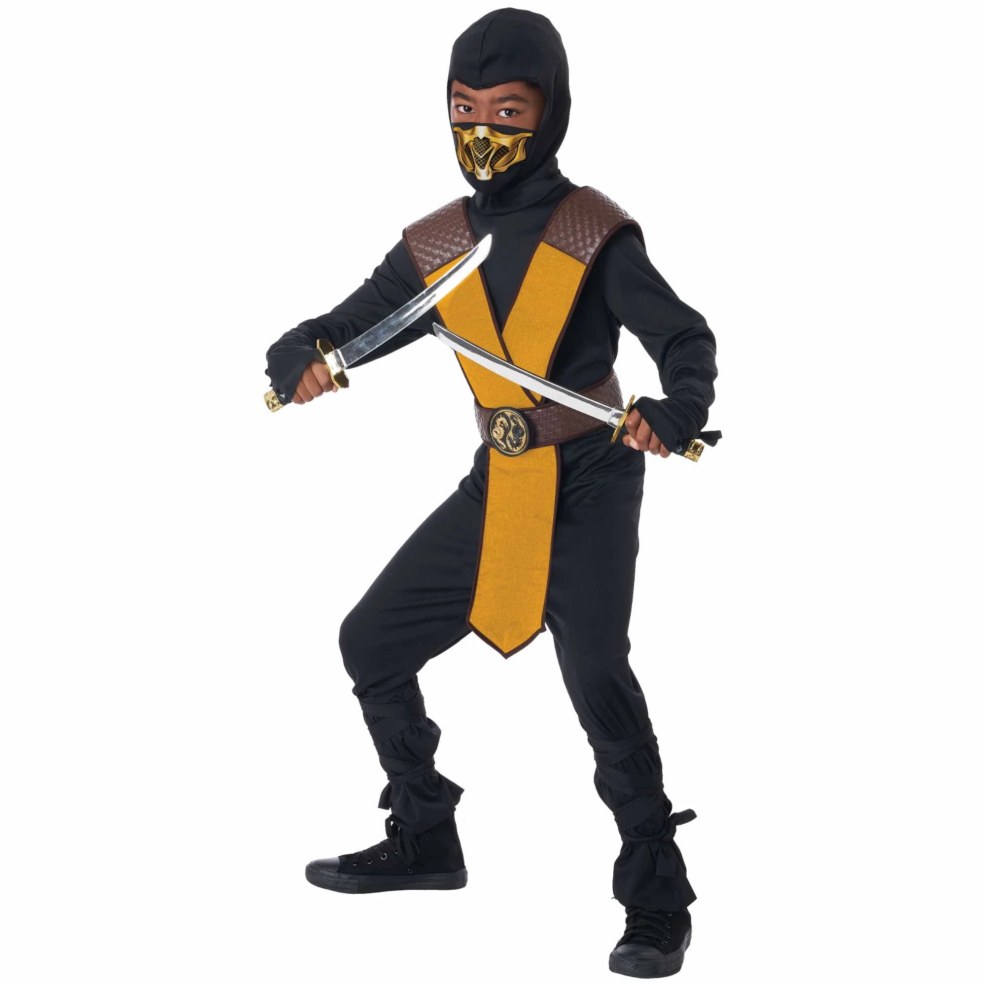 Dragon Master Ninja Yellow Japanese Warrior Samurai Book Week Boys Costume