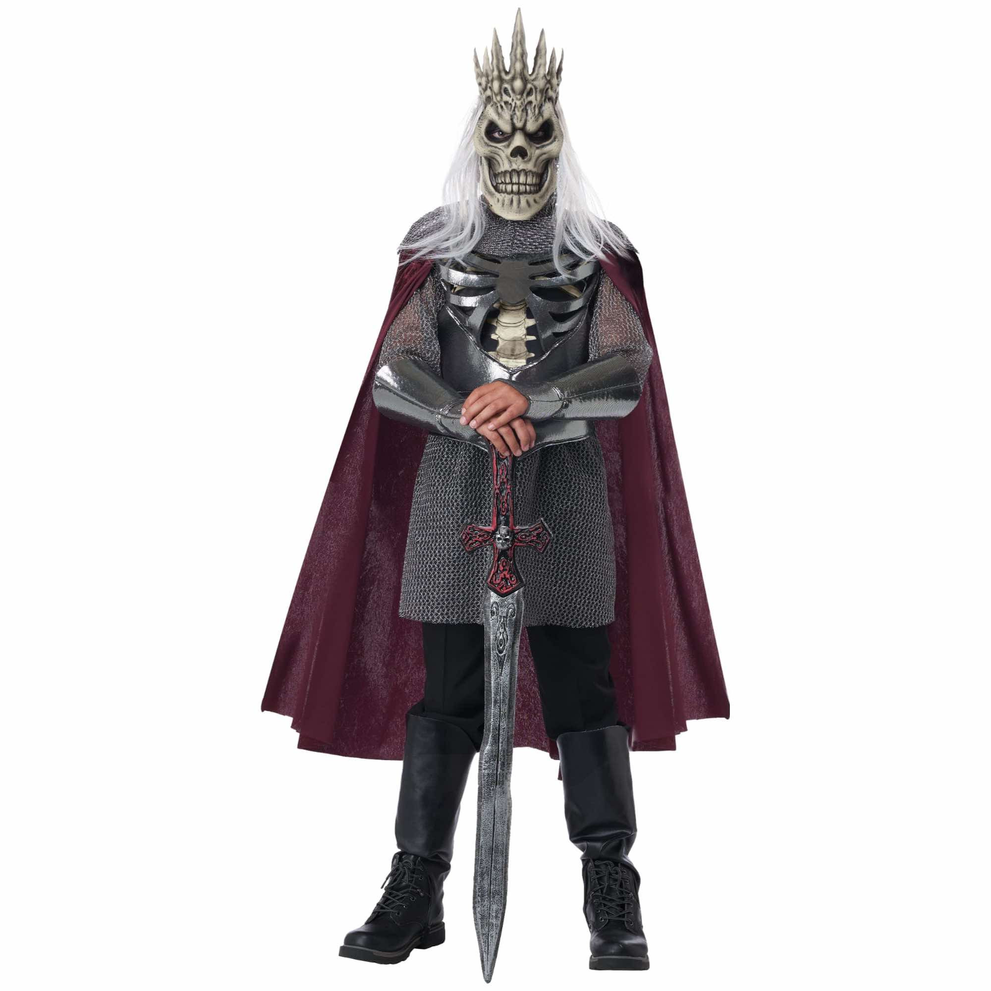 Fearsome Skeleton King Horror Medieval Knight Renaissance Ghost Boys Costume