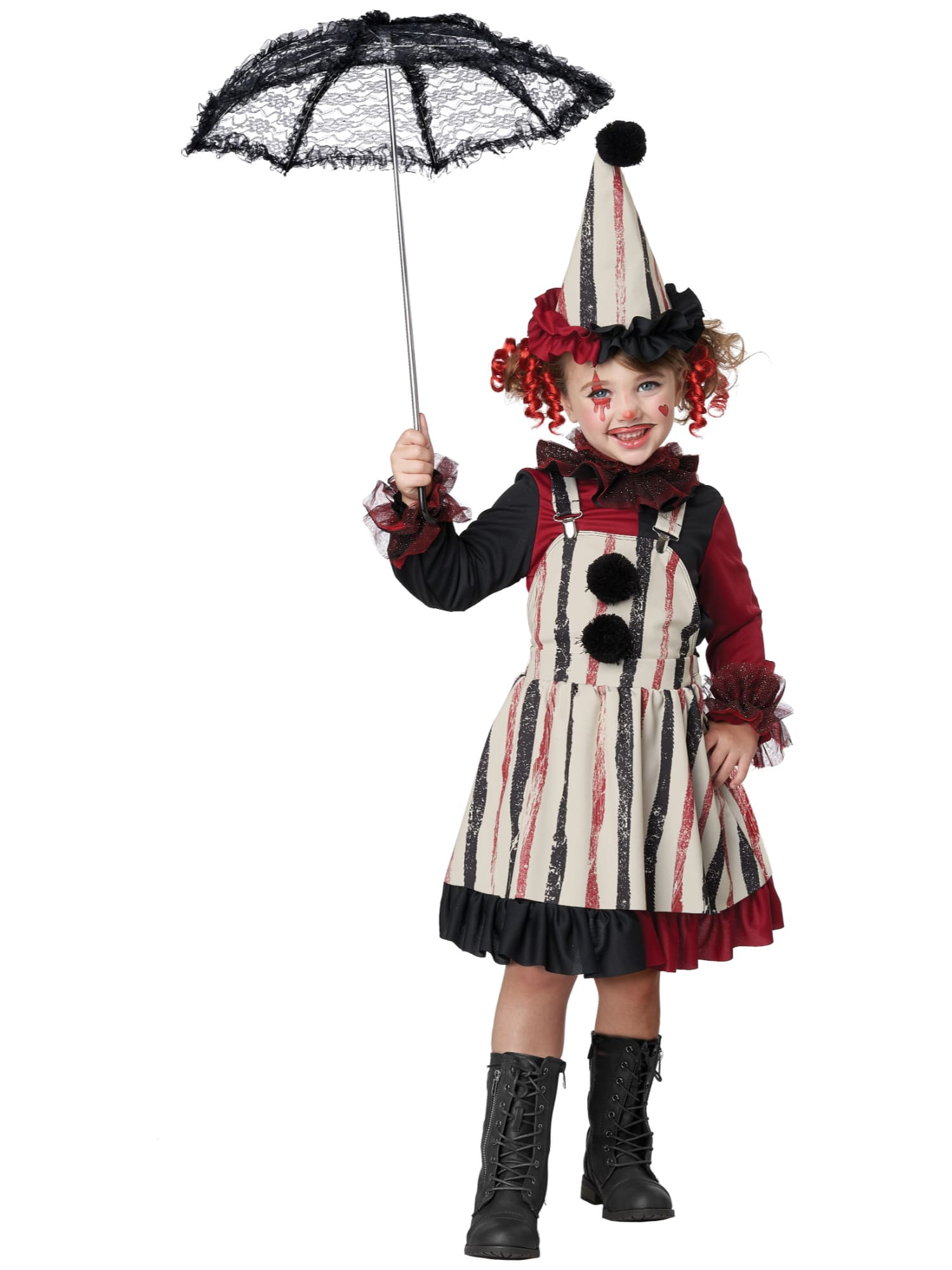 Clever Lil Clown Vintage Horror Joker Evil Jester Toddler Girls Costume