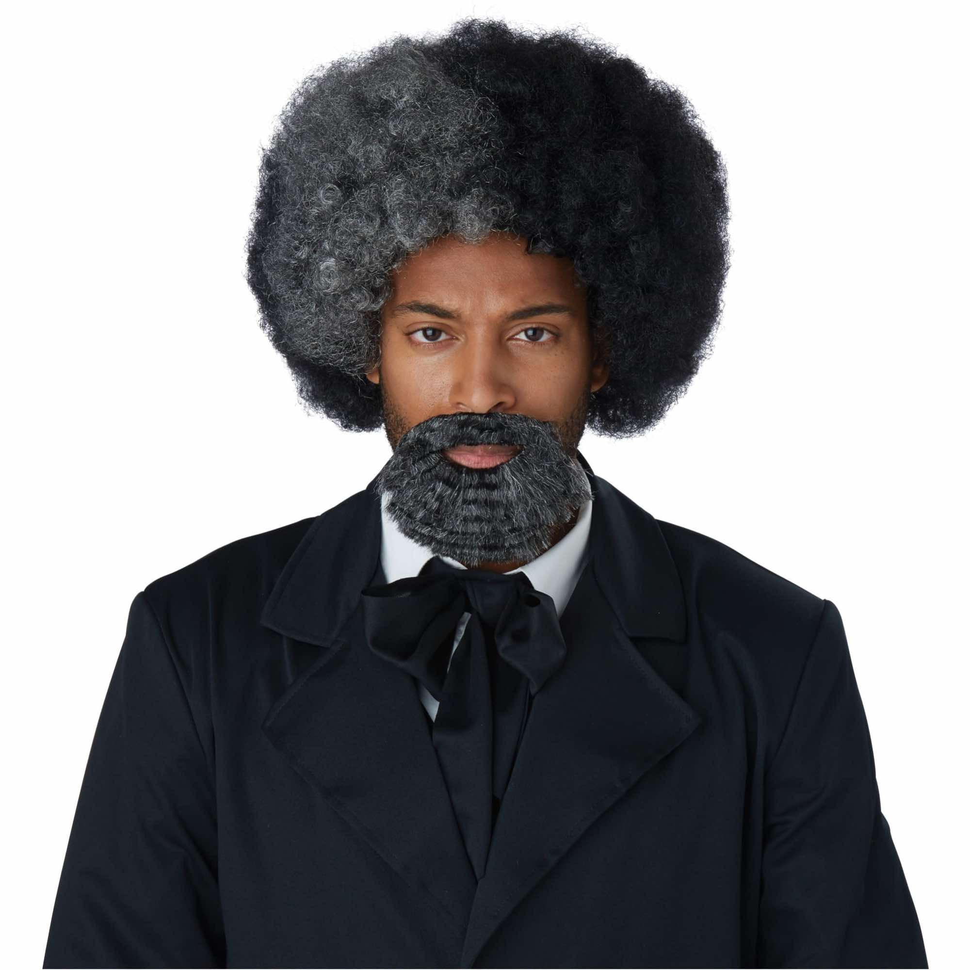 Frederick Douglass Civil War Grey Black Historical Mens Costume Wig and Goatee