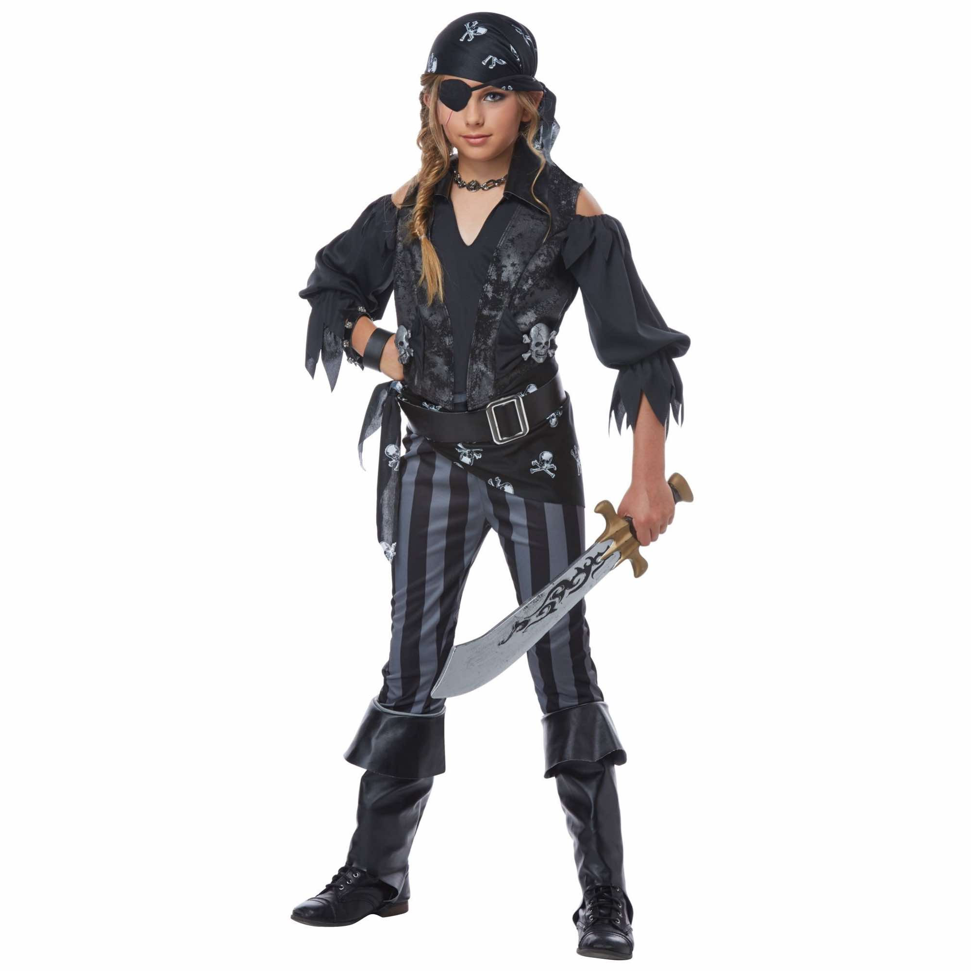 Rebel Pirate Buccaneer Caribbean Swashbuckler Story Book Week Girls Costume