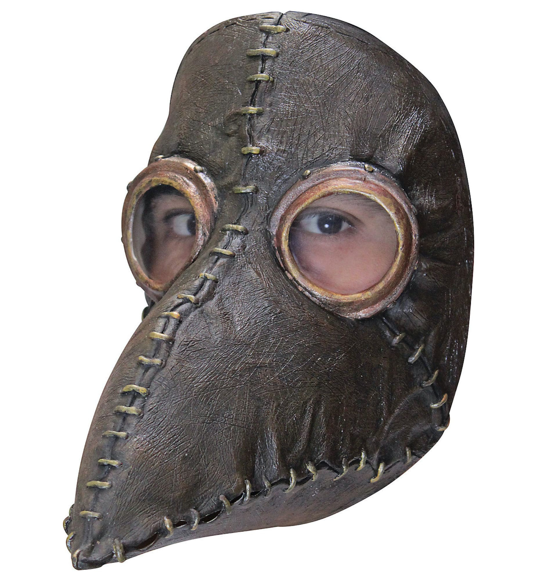 Plague Doctor Black Medieval Physician Evil Horror Mens Costume Latex Face Mask