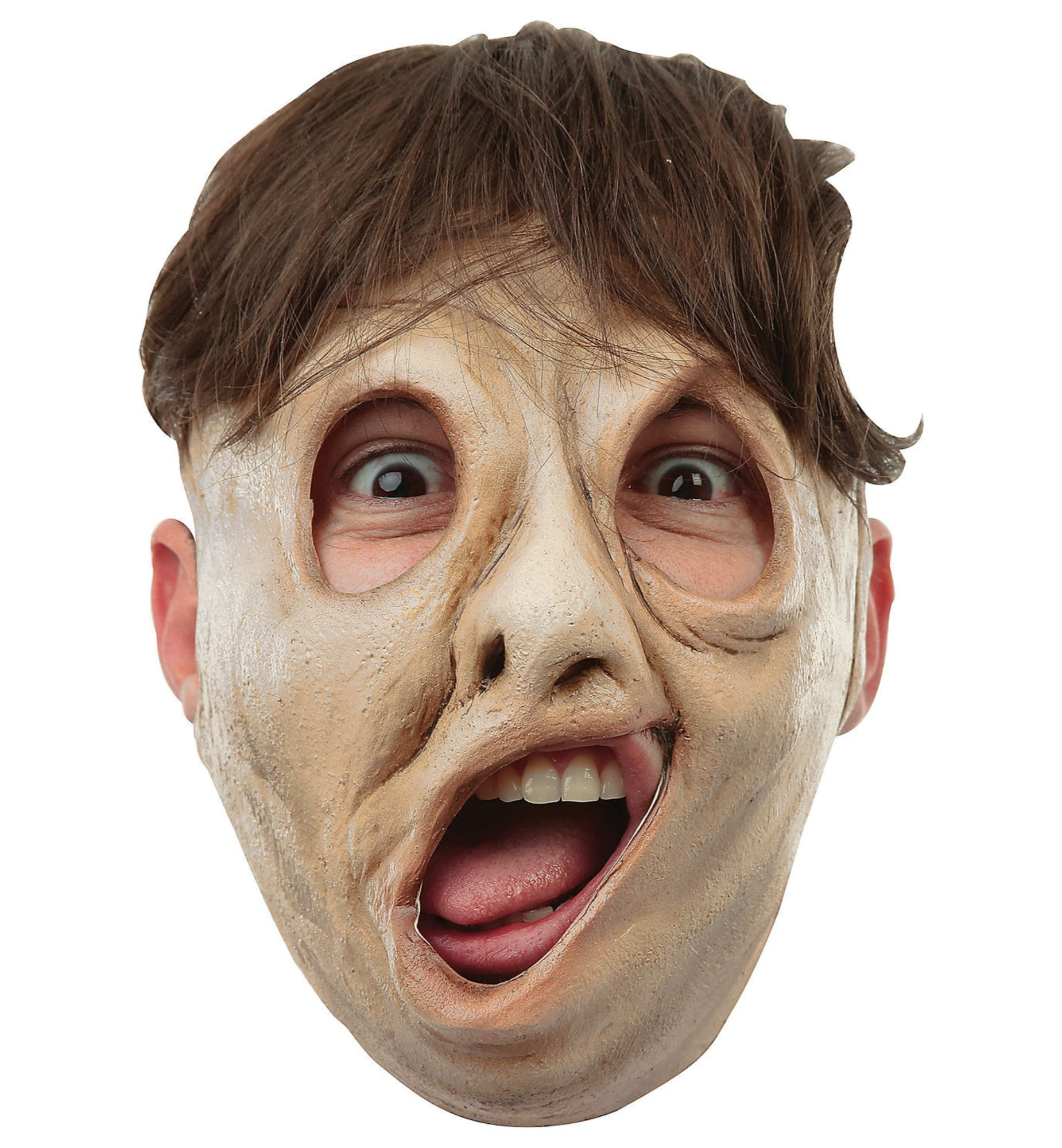 Deformity Twisted Face Horror Freak Show Mens Costume Overhead Mask