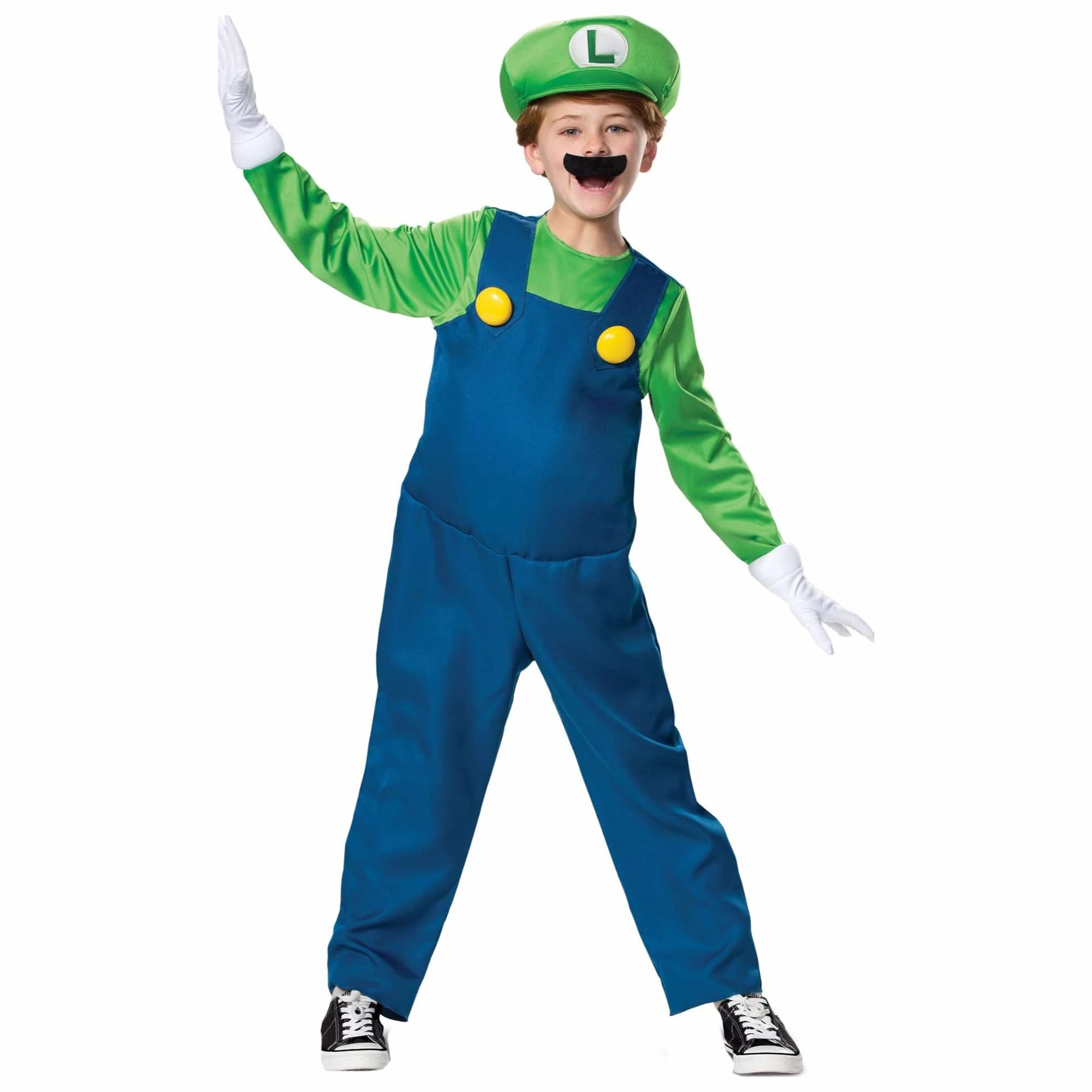 Luigi Deluxe Super Mario Cartoon Video Game Child Boys Costume