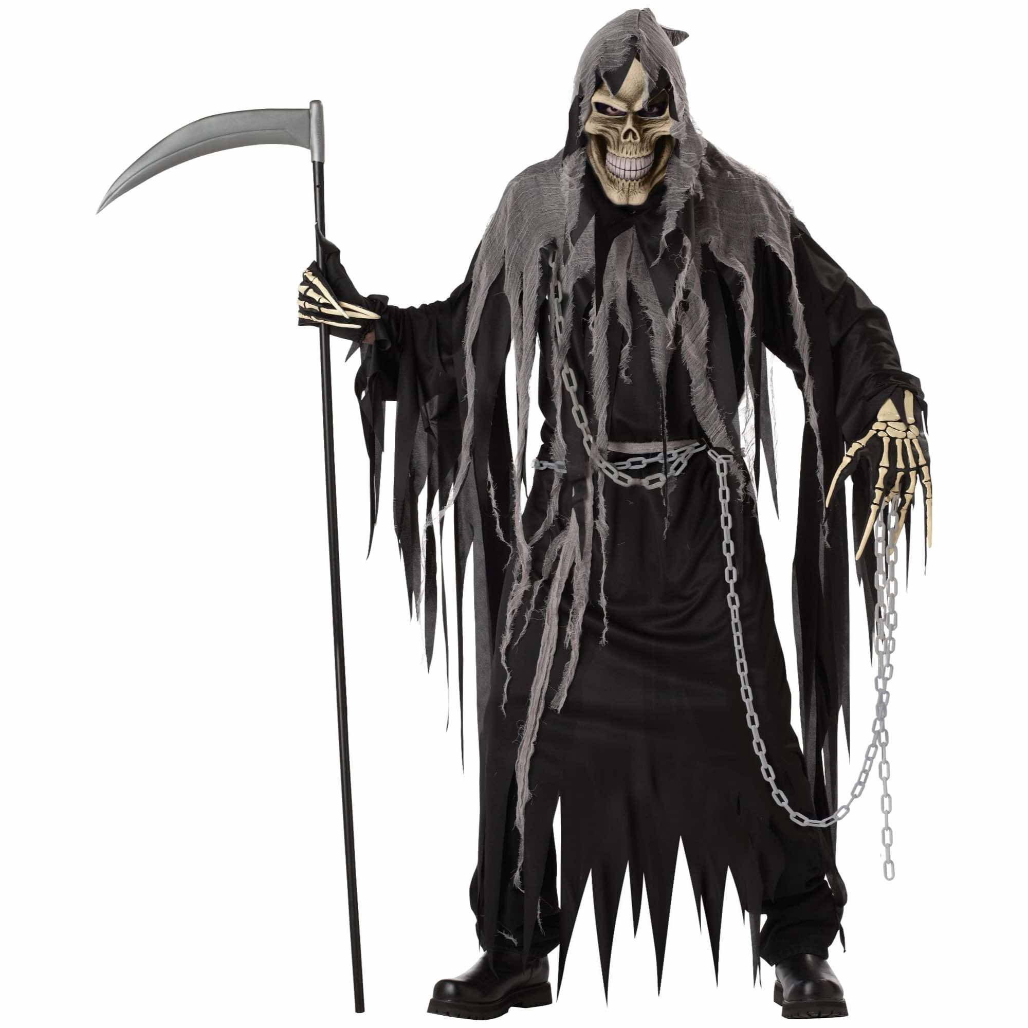 Mr Grim Reaper Deluxe Horror Skeleton Monster Death Halloween Mens Costume