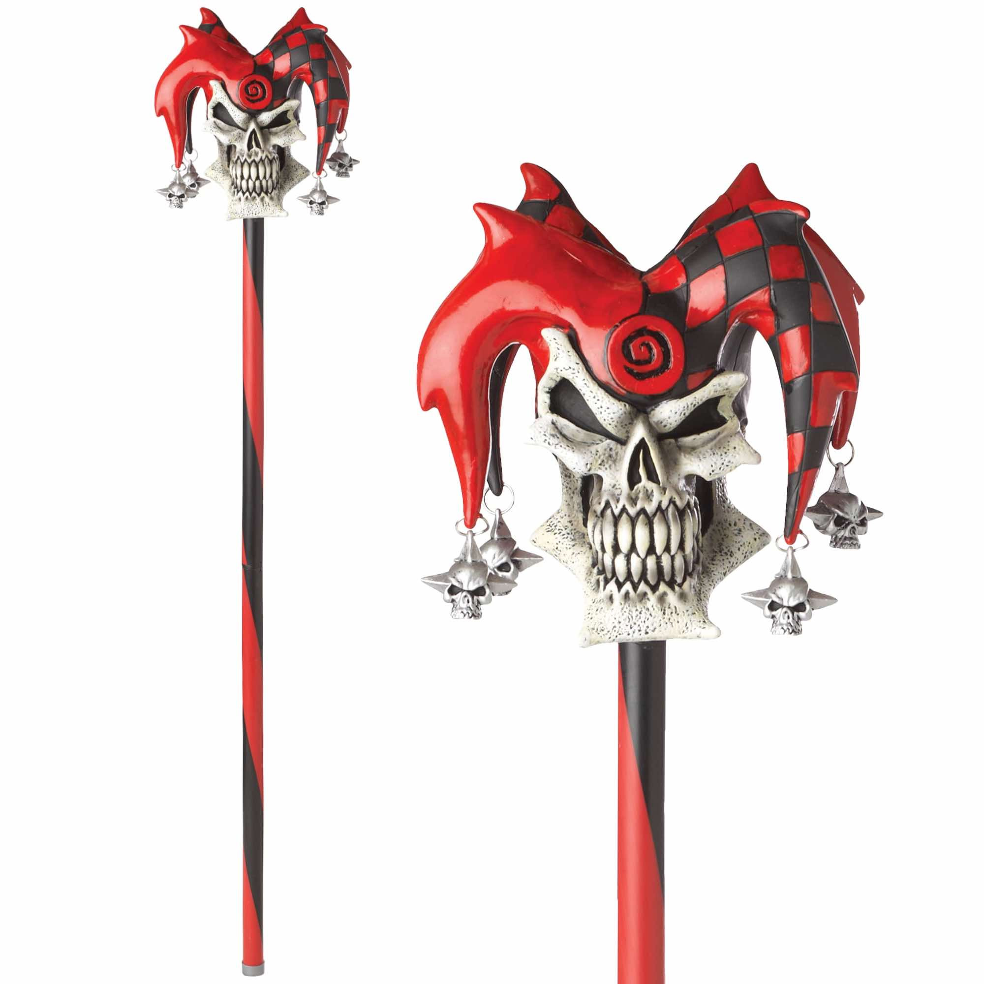 Evil Jester Hallaoween Costume Psycho Jester Cane