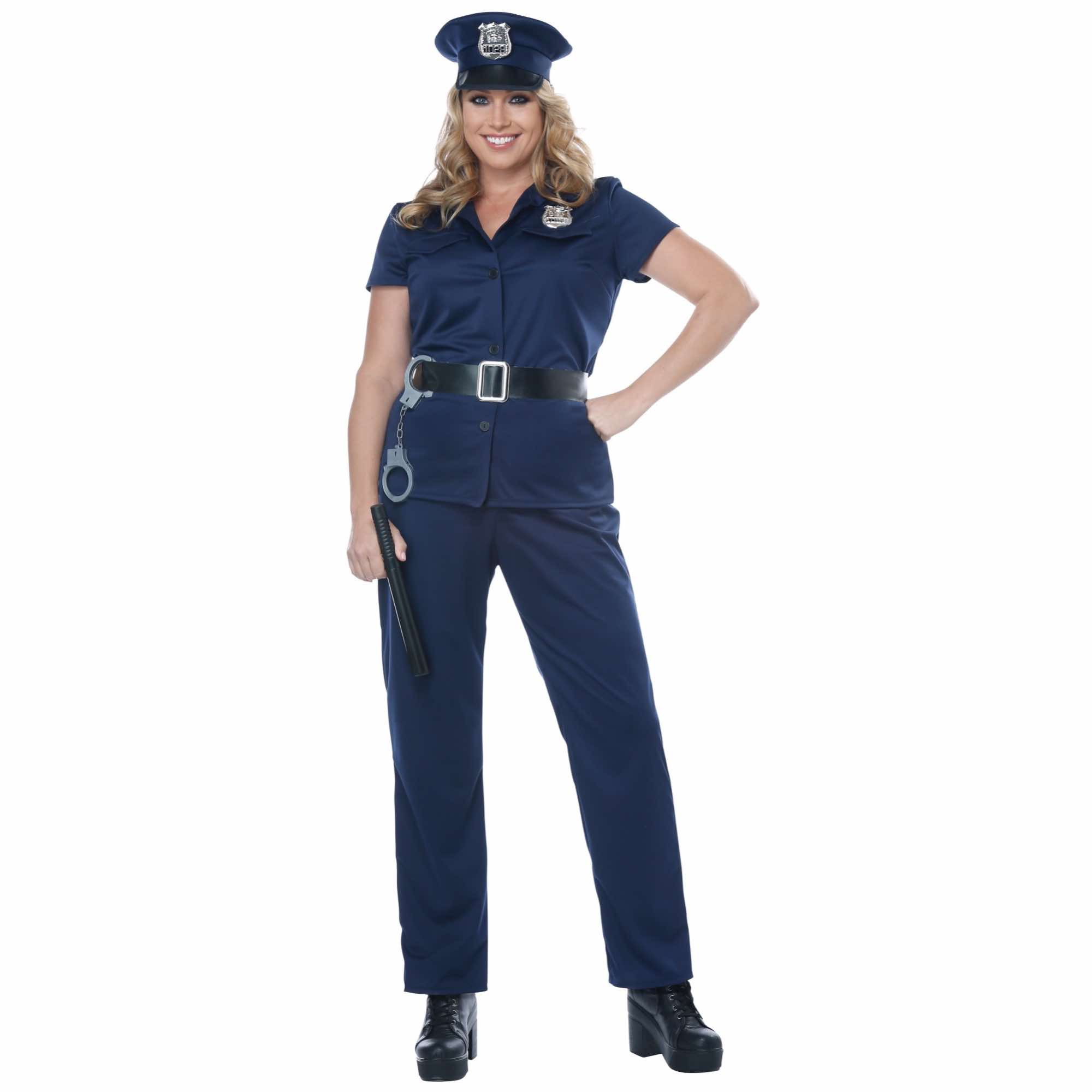 Police Woman Policewoman Cop Officer Uniform Book Week Womens Costume Plus