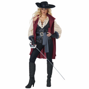 Lady Musketeer Solider Guard Renaissance French Warrior Adult Womens Costume