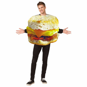 Get Real Breakfast Sandwich Muffin Funny Food Unisex Adult Mens Womens Costume Get Real Breakfast Sandwich Muffin Funny Food Unisex Adult Mens Womens Costume