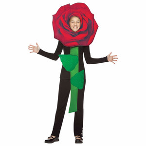 Red Rose Flower Plant Garden Book Week Funny Unisex Child Girls Costume 7-10 Red Rose Flower Plant Garden Book Week Funny Unisex Child Girls Costume 7-10