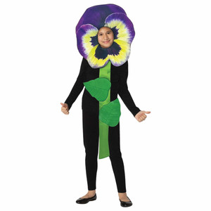 Purple Pansy Flower Plant Garden Book Week Funny Unisex Child Girls Costume 7-10 Purple Pansy Flower Plant Garden Book Week Funny Unisex Child Girls Costume 7-10