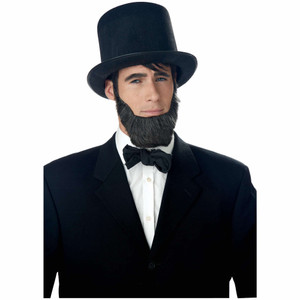 Abe Lincoln President Dark Brown Grey Mens Beard Abe Lincoln President Dark Brown Grey Mens Beard