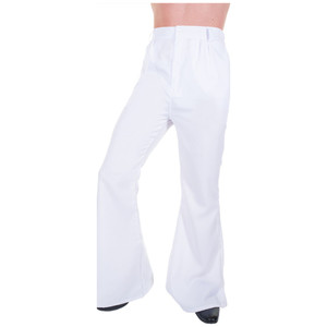 White Flares 60s 70s Disco Fever Hippie Retro Adult Mens Costume Pants