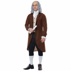Benjamin Franklin Colonial Man Founding Father Scientist Historical Mens Costume Benjamin Franklin Colonial Man Founding Father Scientist Historical Mens Costume